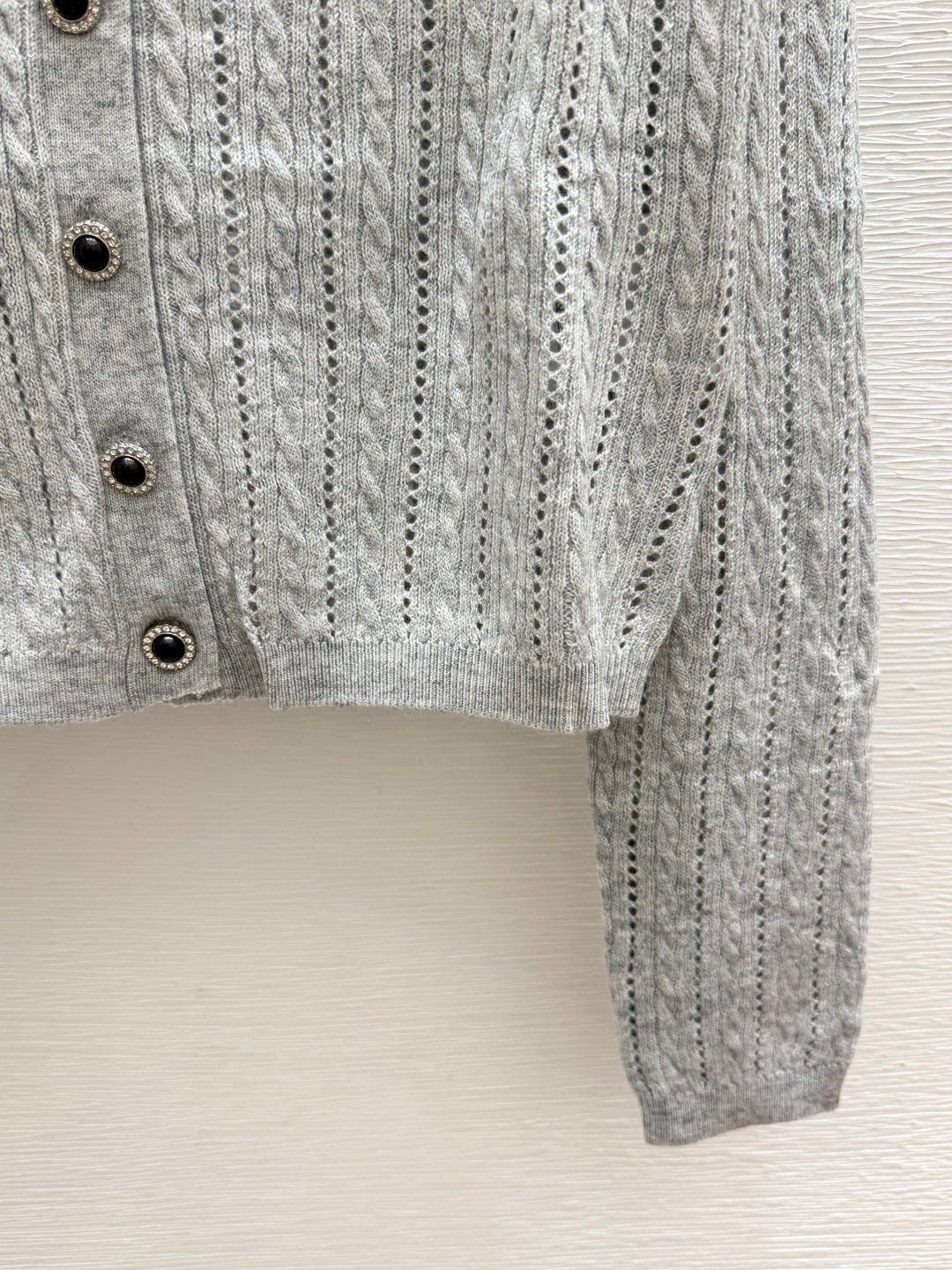 Miumiu 2026 Beaded Collar Knit Cardigan Wool 794264