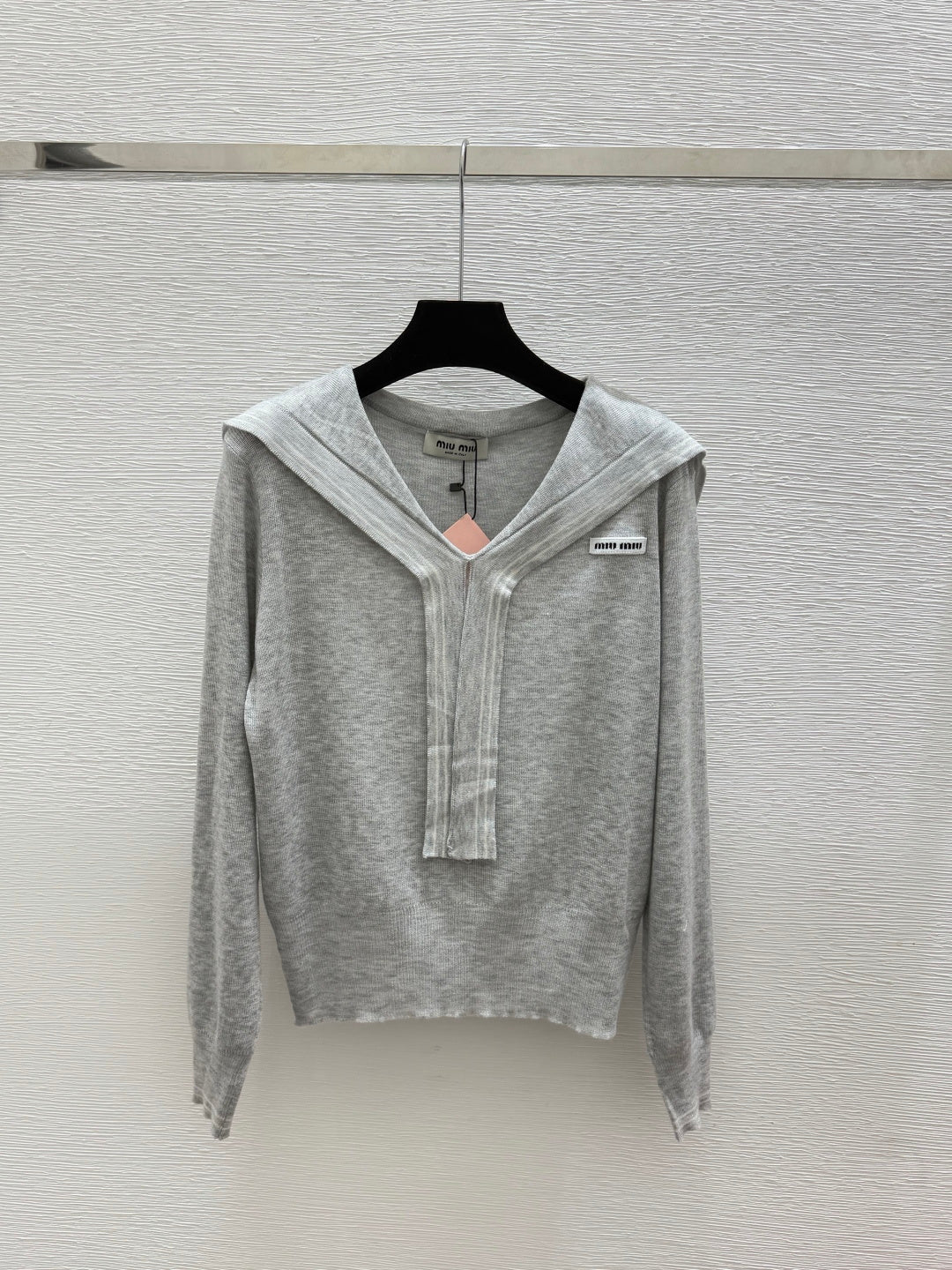Miumiu 2026 Sailor Collar Knit Long Sleeve Top Wool 794296