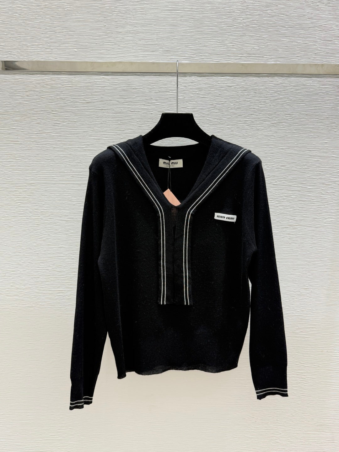 Miumiu 2026 Sailor Collar Knit Long Sleeve Top Wool 794296