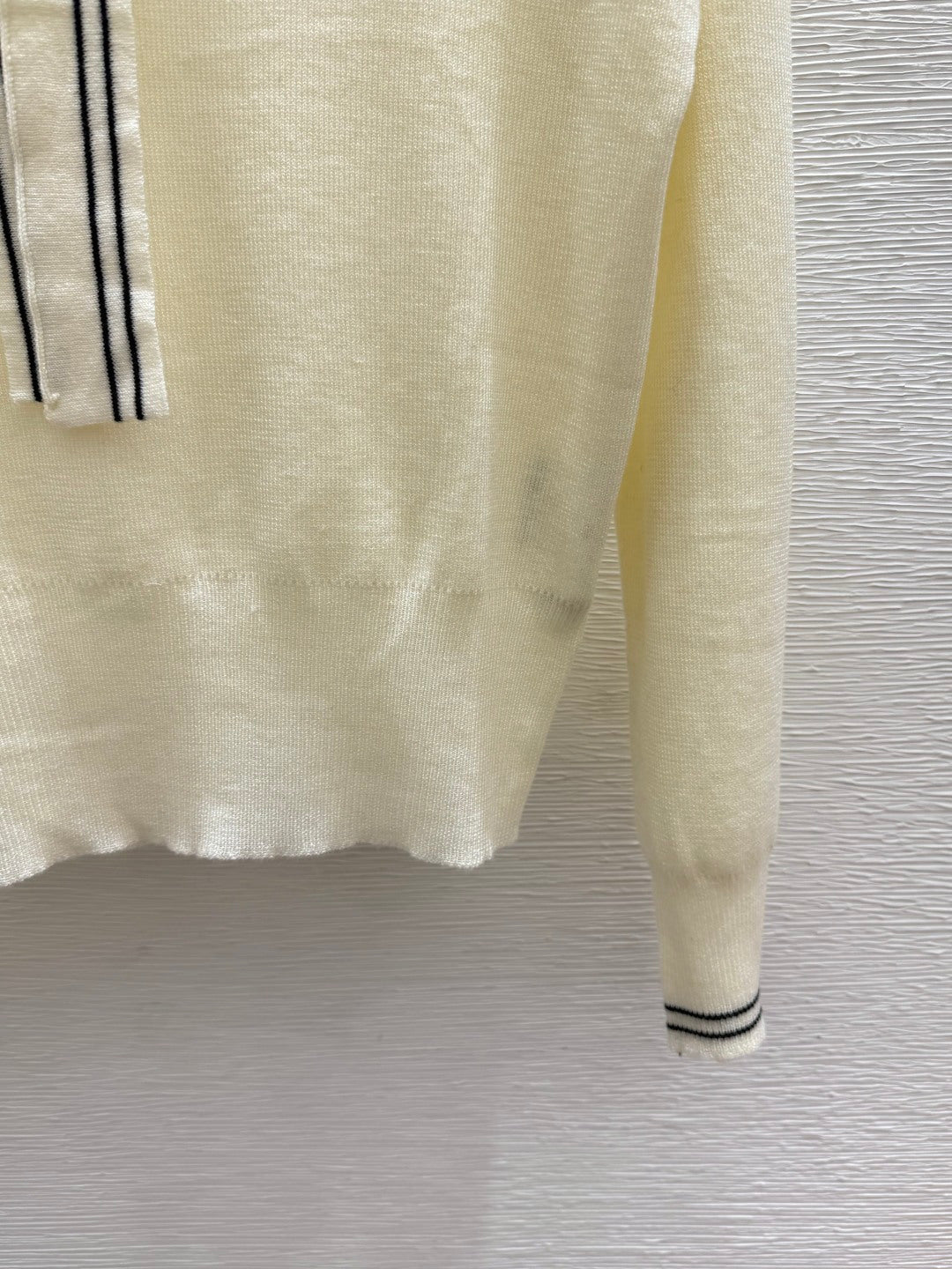 Miumiu 2026 Sailor Collar Knit Long Sleeve Top Wool 794296