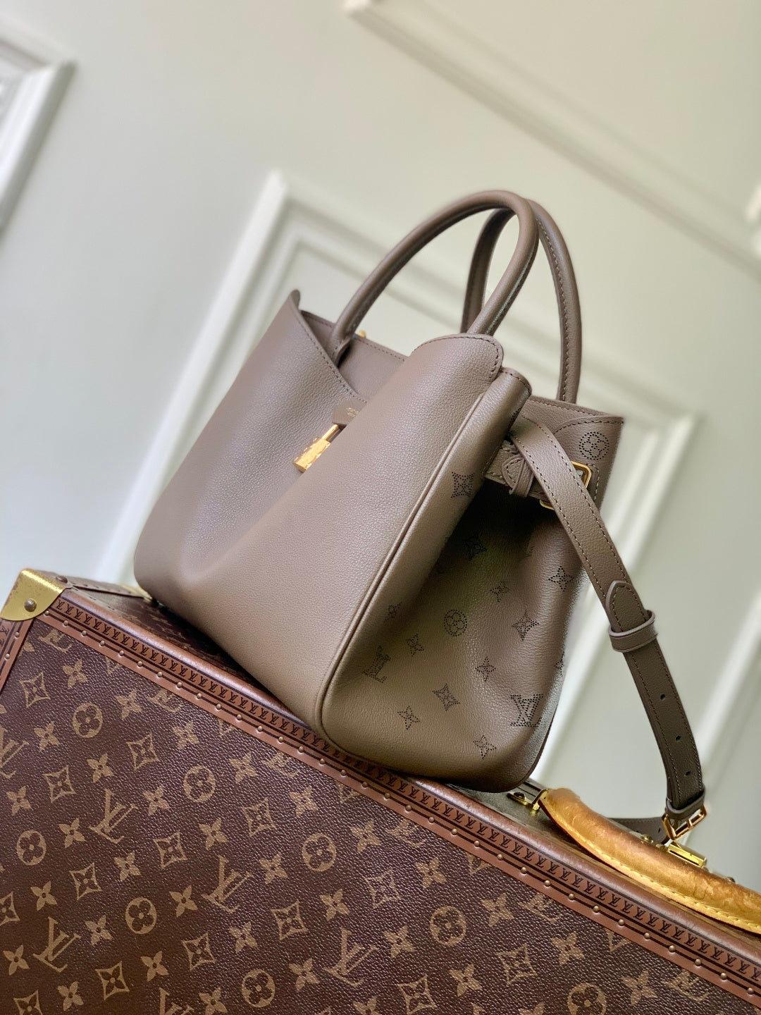 LV 2025 Vendome PM Bag Taupe Calfskin 347427