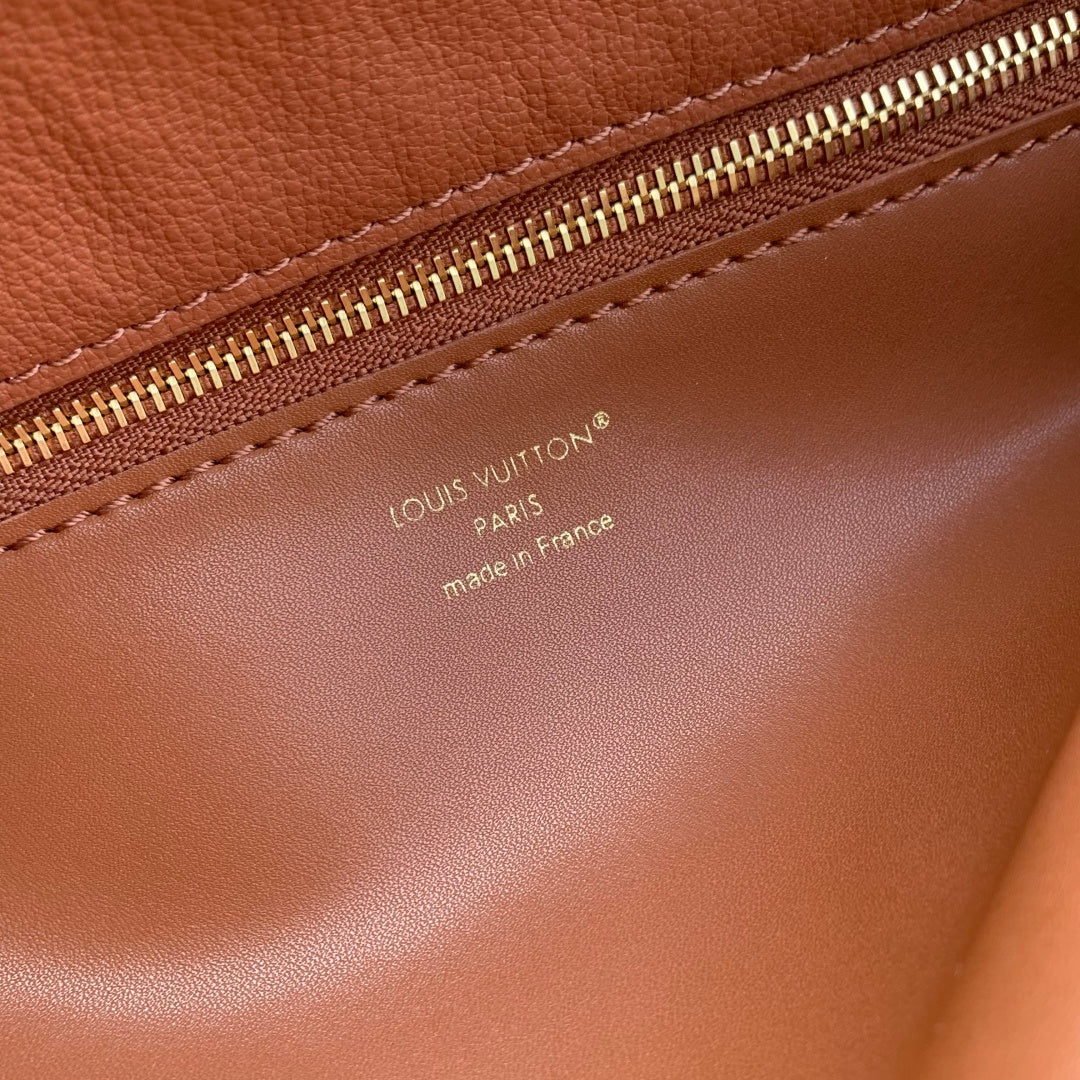 LV 2025 Vendome PM Bag 35cm Cognac Brown Calfskin 347425