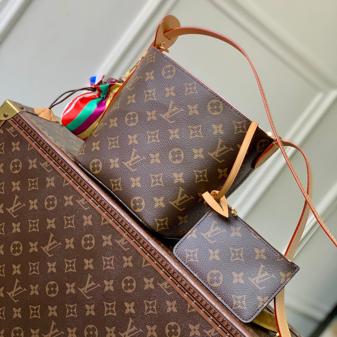 LV 2025 All In BB Bucket Bag 18cm Brown Beige Monogram Canvas