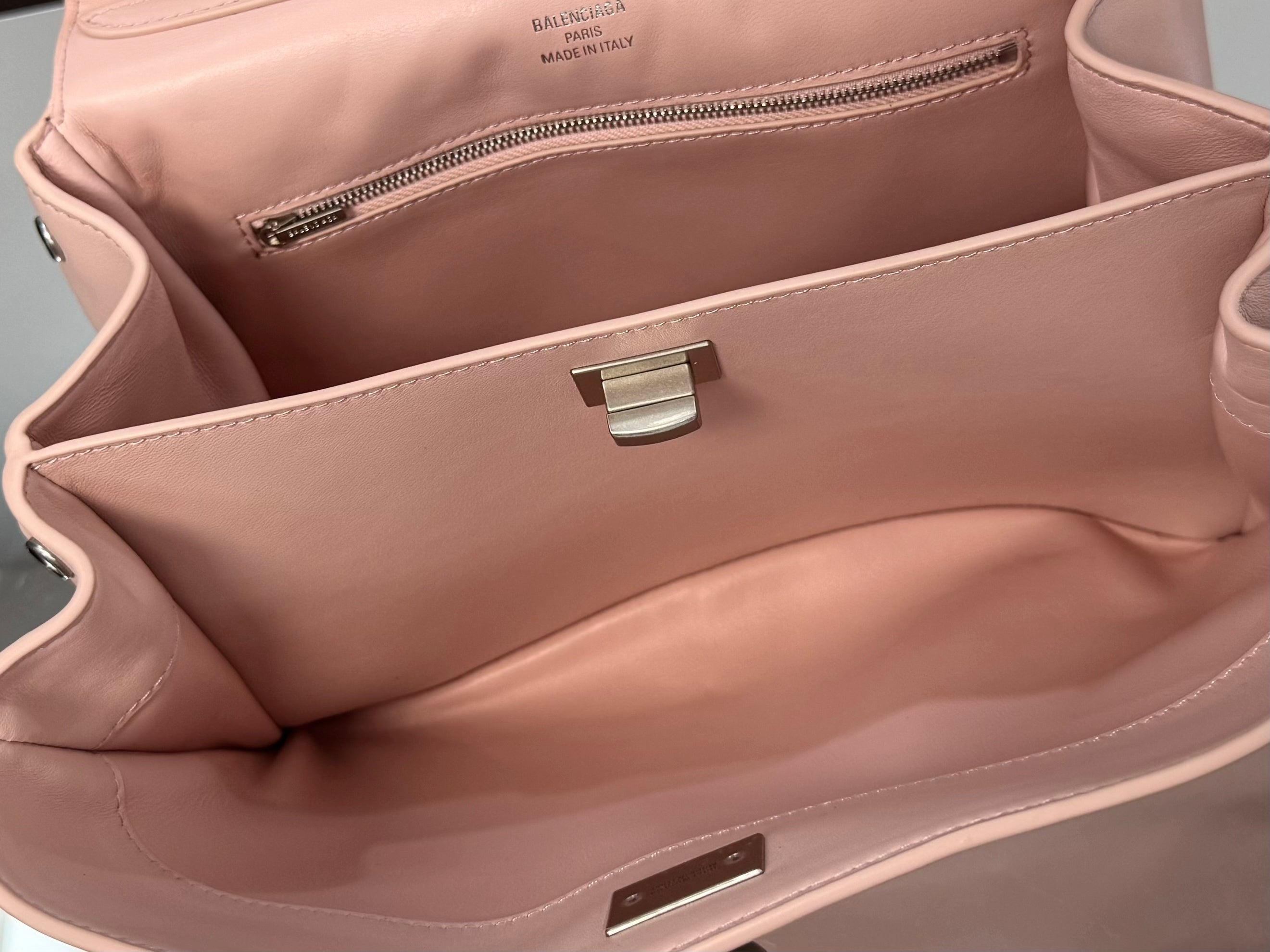 Balenciaga Small  Bag 29 Light Pink Calfskin Sliver Hardware