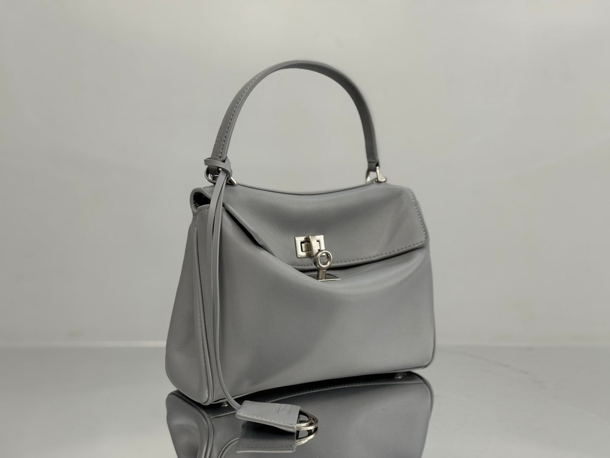 Balenciaga Mini Bag 22 Gray Calfskin Sliver Hardware