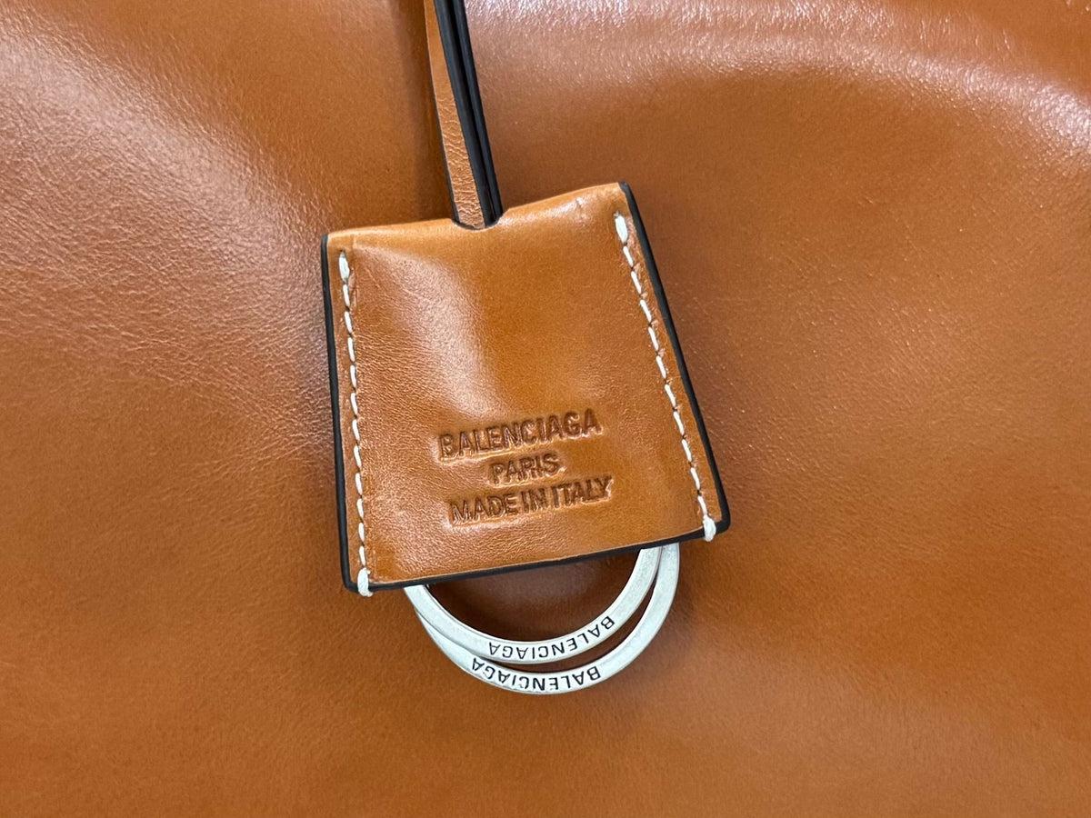 Balenciaga Small Bag 22 Camel Brown Cowhide Sliver Hardware