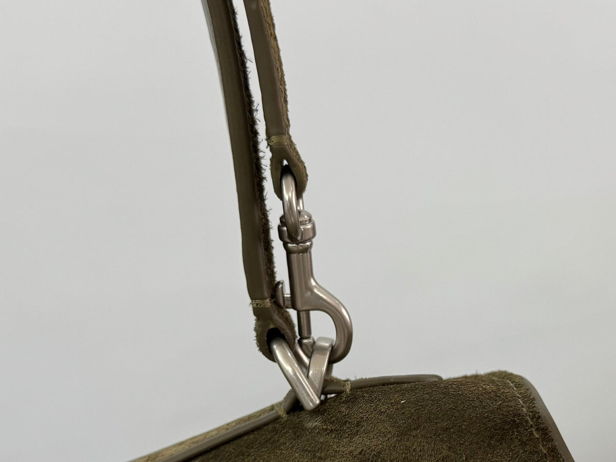 Balenciaga LargeBag 40 Olive Green Suede Sliver Hardware