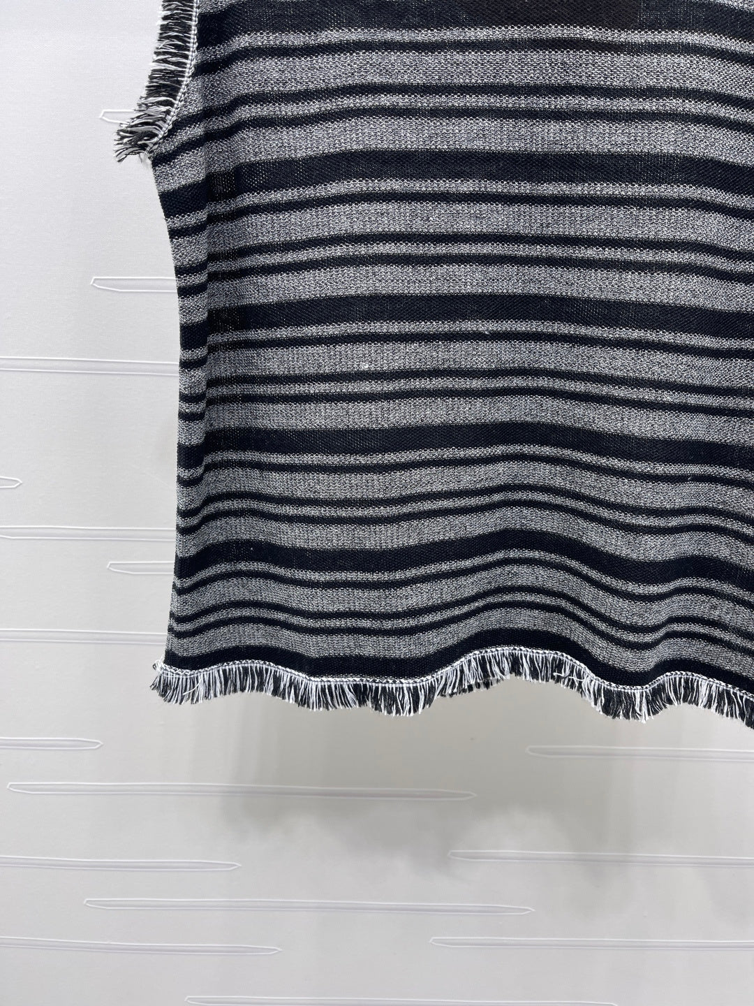Miumiu 2026 Striped Knitted Vest Black Grey Wool Polyester 766322