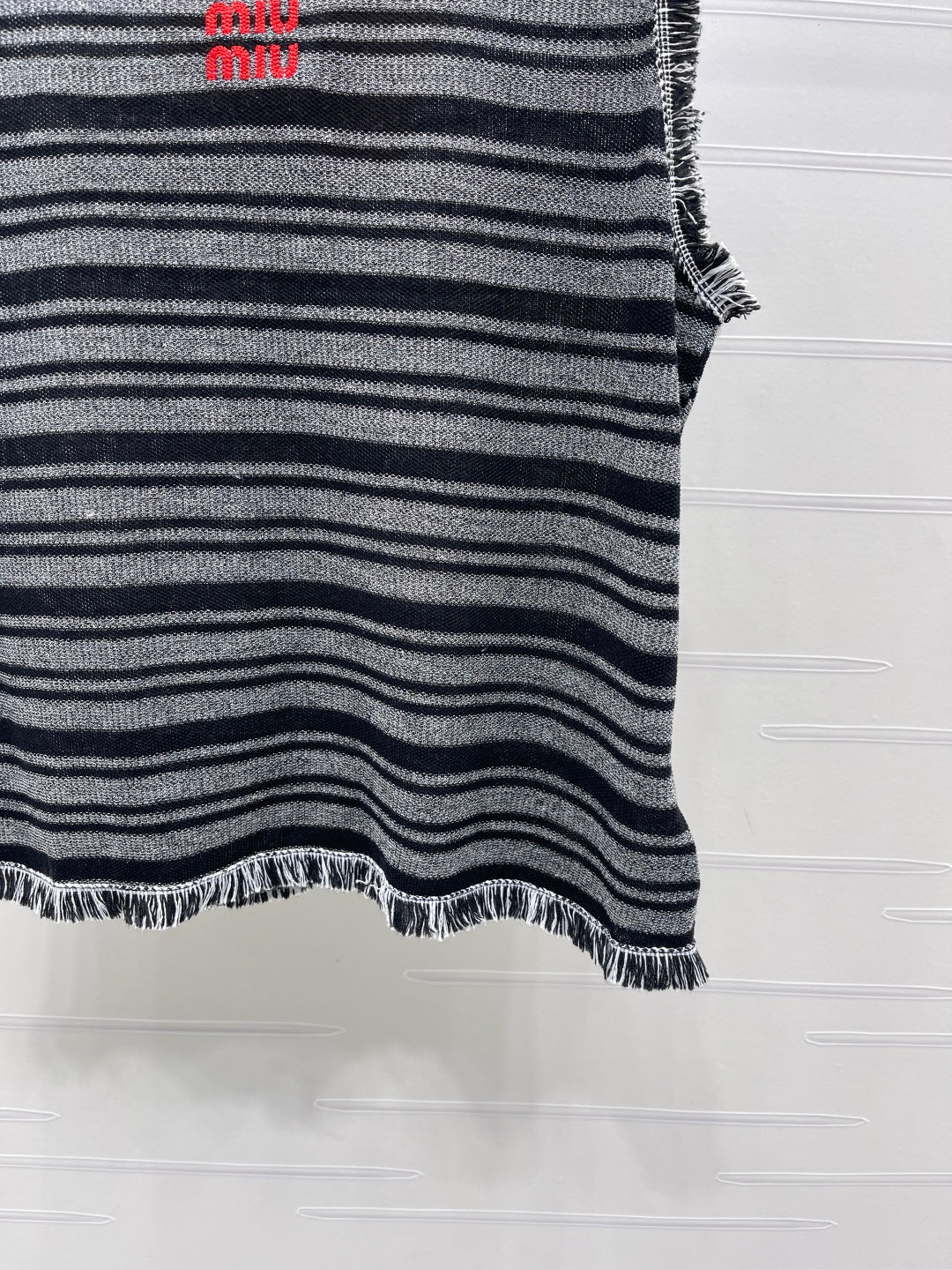 Miumiu 2026 Striped Knitted Vest Black Grey Wool Polyester 766322