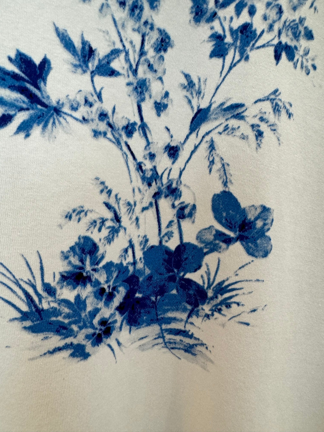 Dior 2026 Blue Floral and Bird Print Short-Sleeve T-Shirt Cotton 415774