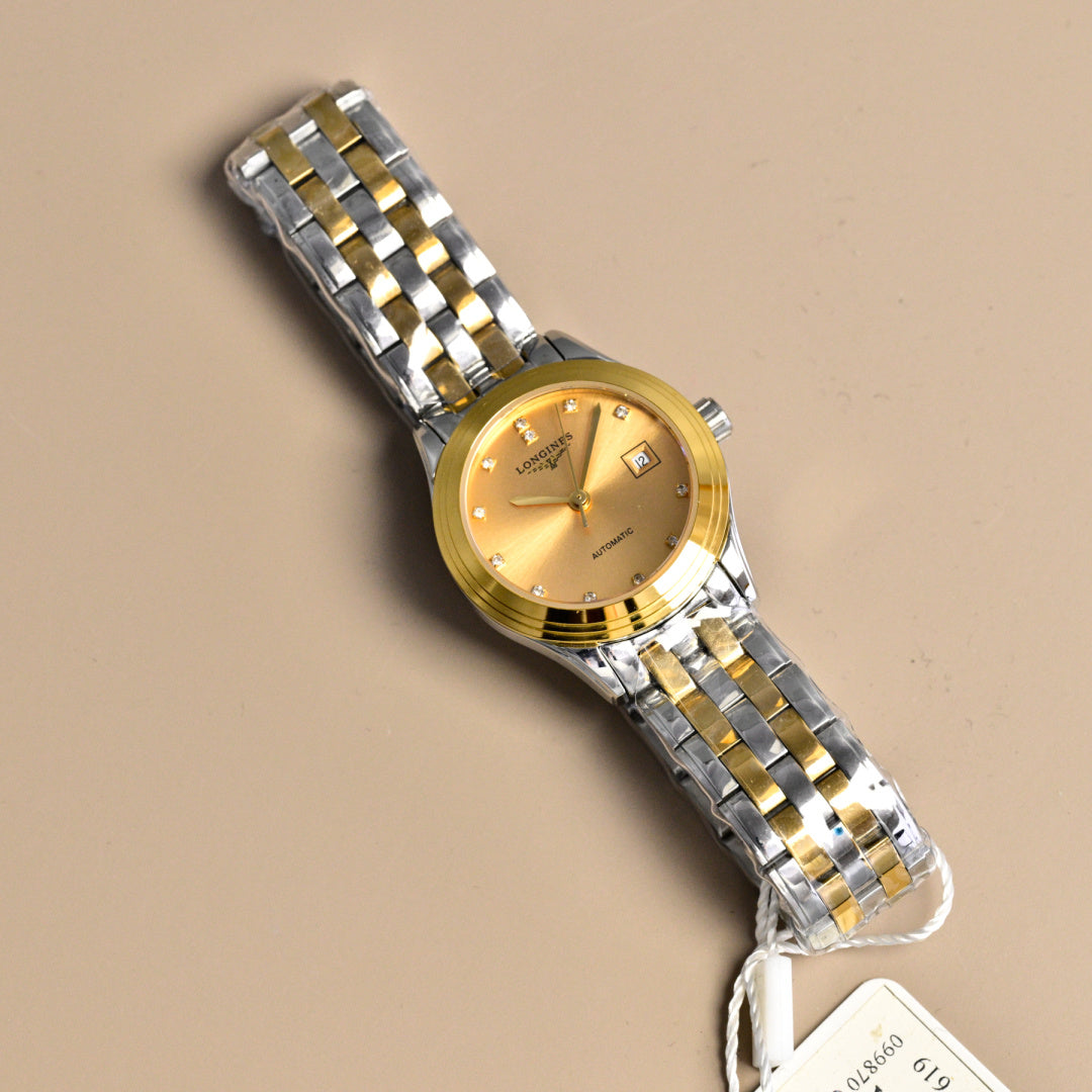Longines Flagship 28mm Sliver Case Steel Gold