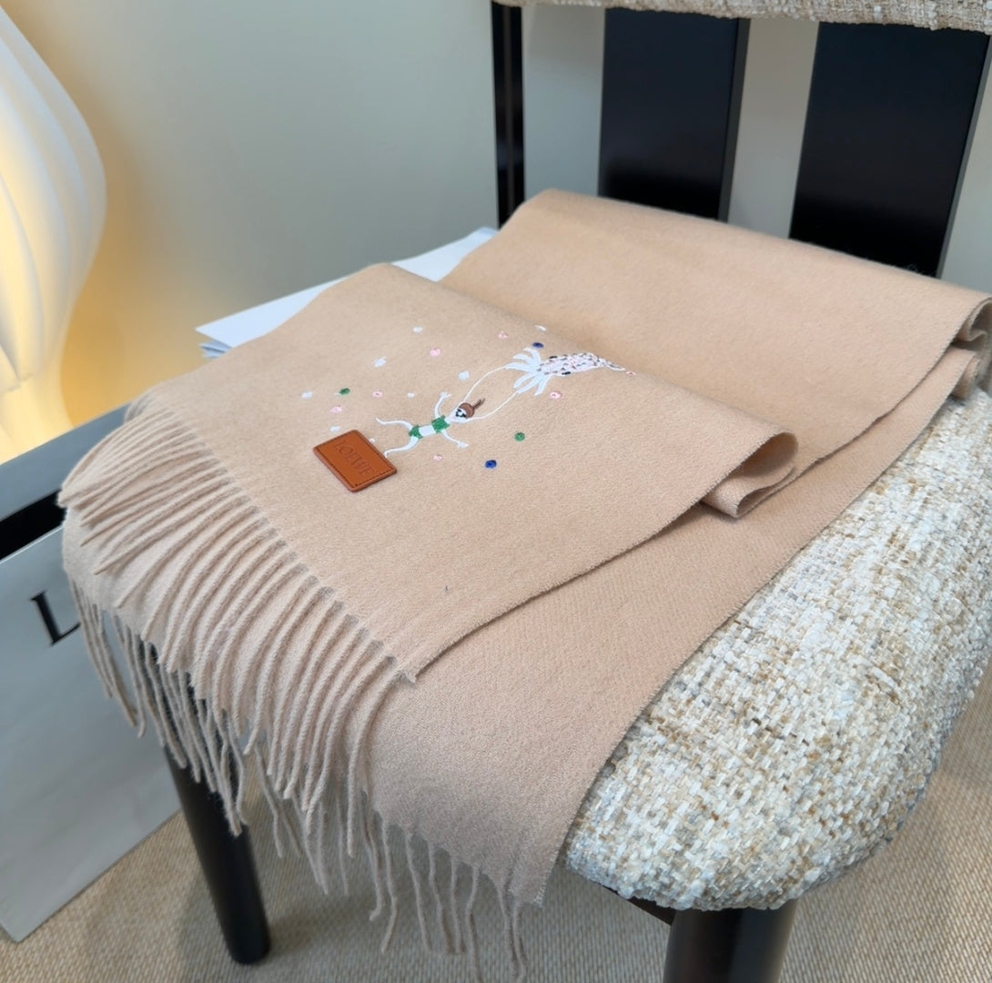 Loewe Scarf 180CM Dark Beige Cashmere 959264