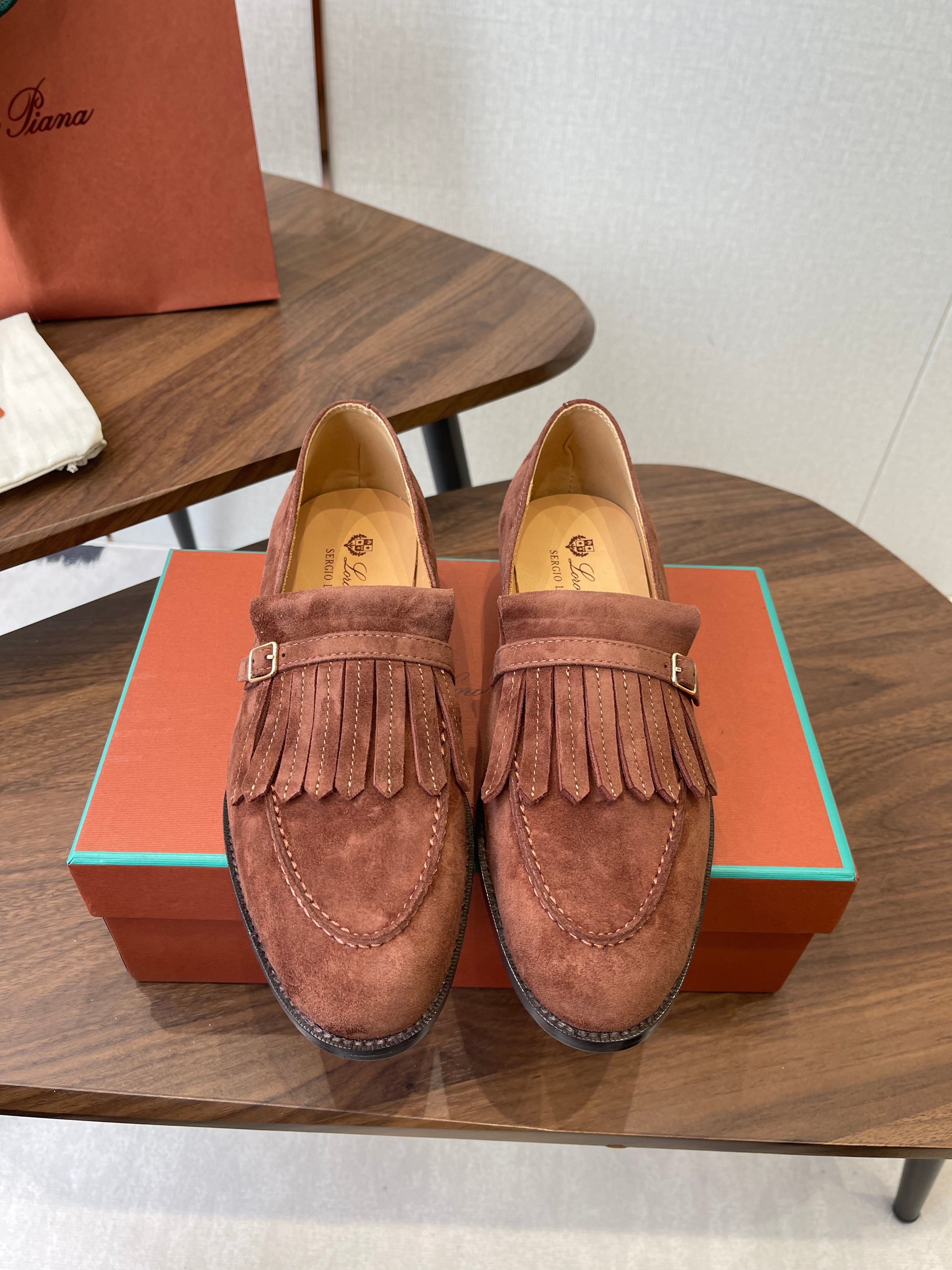 LP 26SS Loafers Red Brown Suede 579615