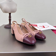 VT 25 Valet Du Roi Slingback Pink Brown Calfskin