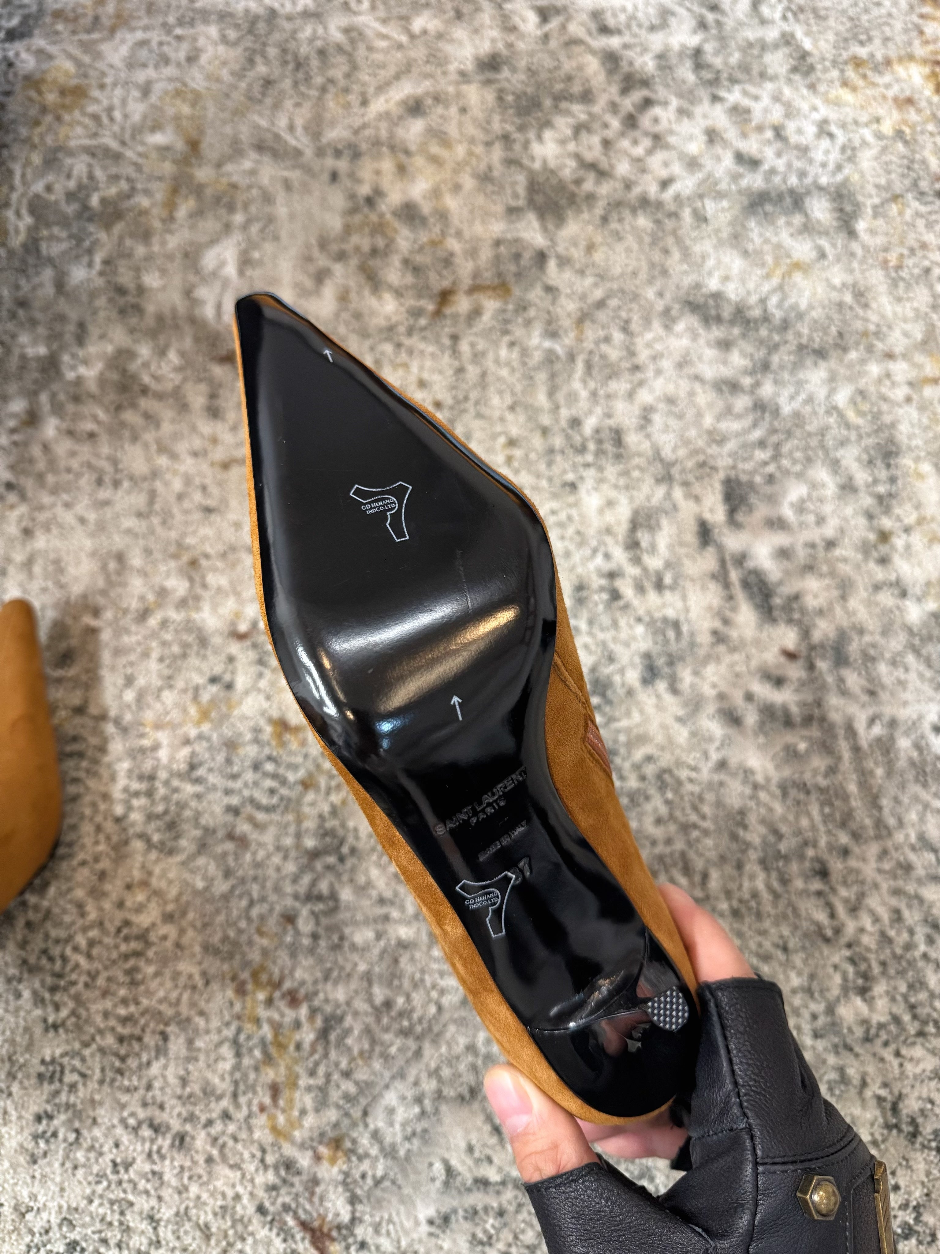 YSL 2025 Short Boot Tan Suede 571304