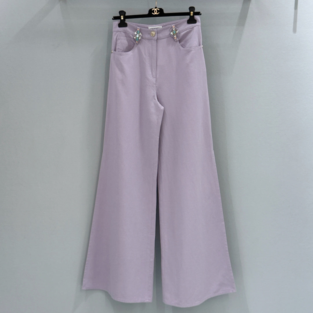 Chanel 2026 Flared Trouser Purple Cotton 267928