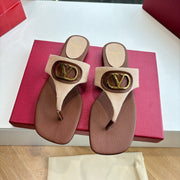 VT 25 Thong Sandals Brown Beige Sheepskin Slide