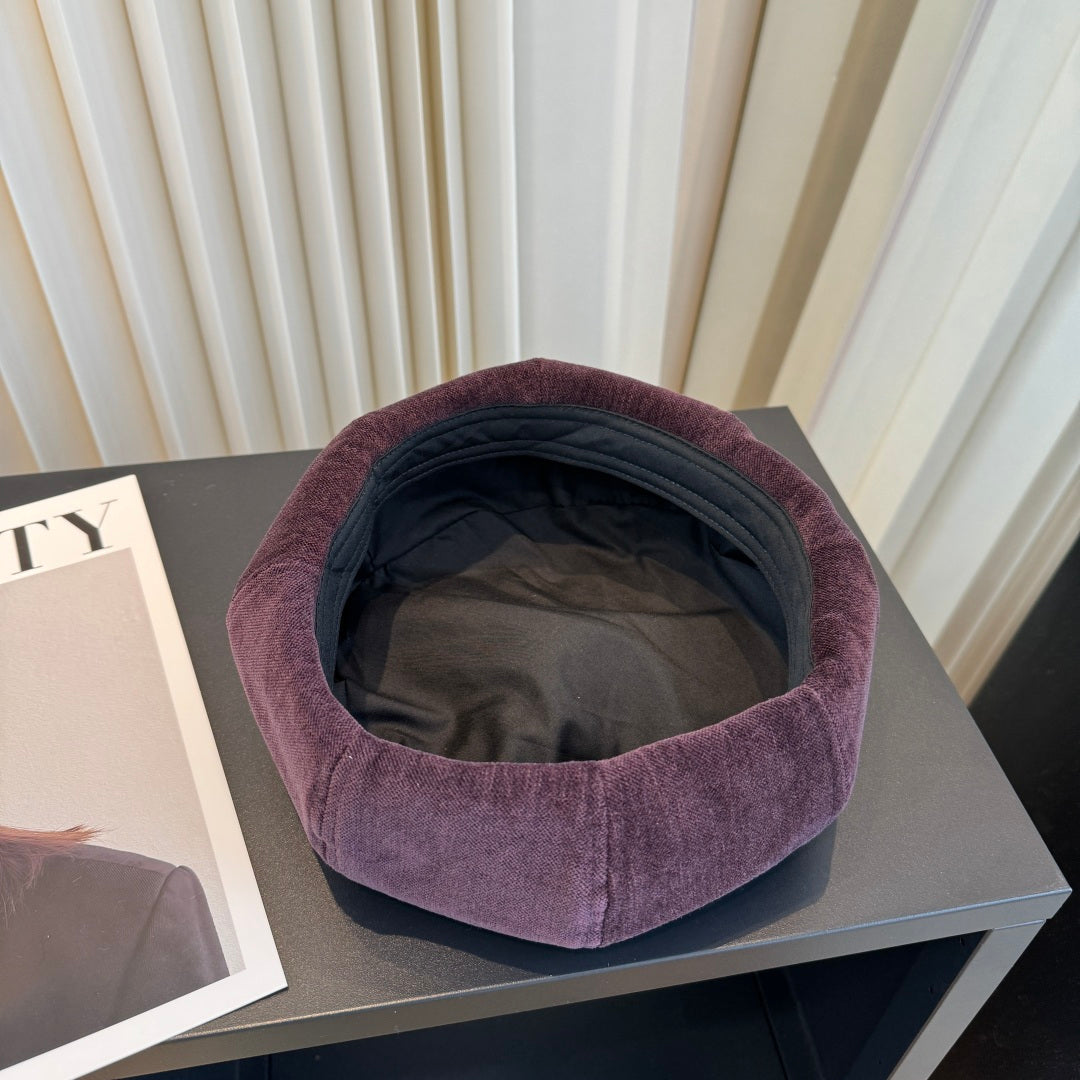 Chanel Corduroy Beret Hat 512572
