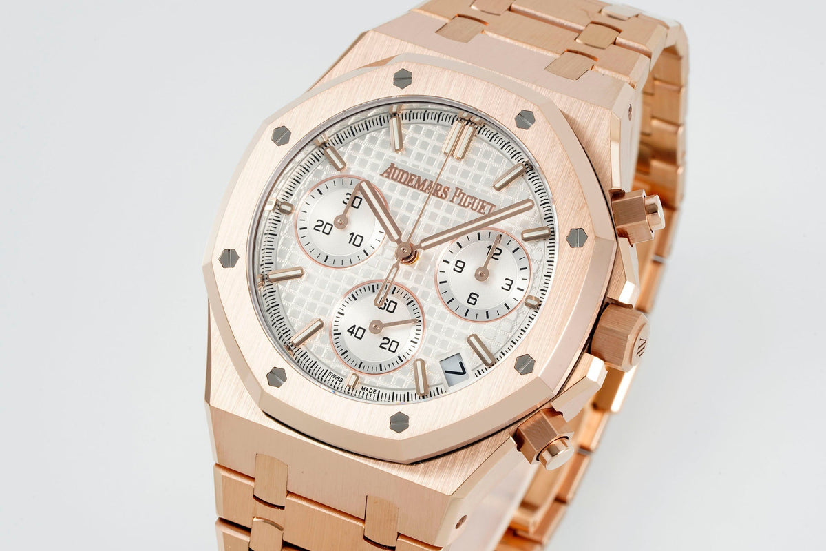 Audemars Piguet Royal Oak Chronograph 41mm Rose Gold White Dial