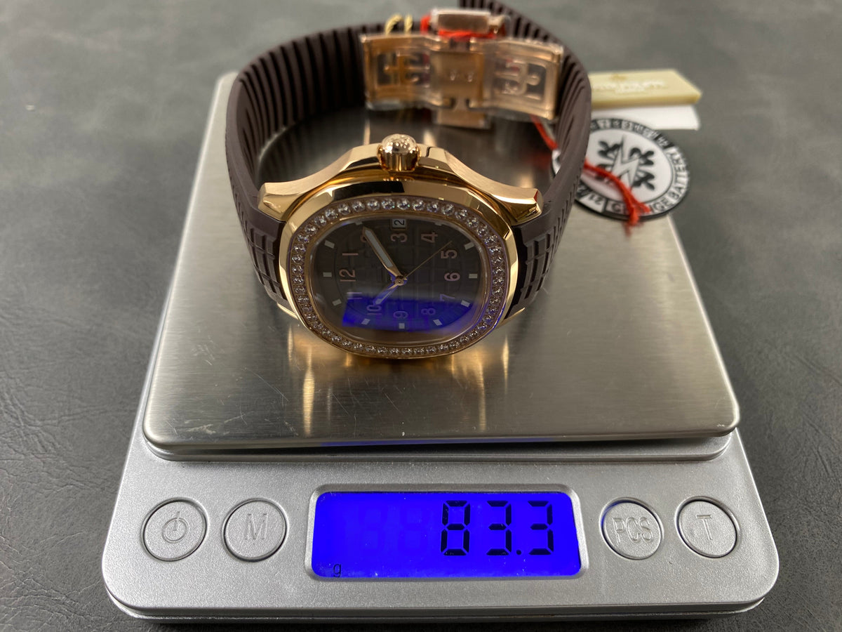 Patek Philippe Aquanaut 38.8mm Rose Gold Case Brown Rubber Strap