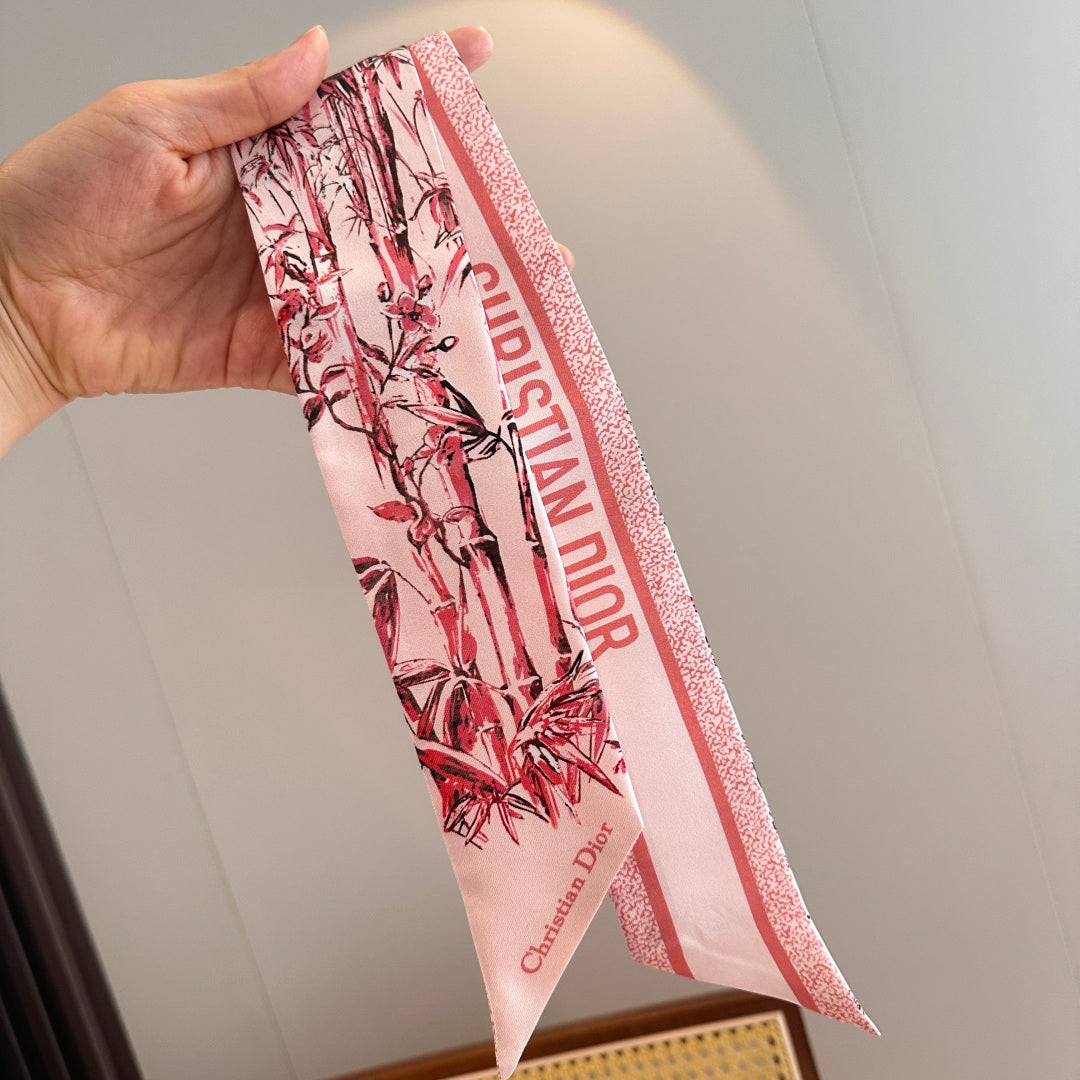 CD Twilly Mini Scarf 105cm Pink Mulberry Silk 924767