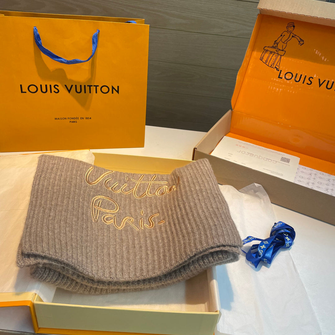 LV Exclusive Scarf 180cm Light Brown Wool 978804