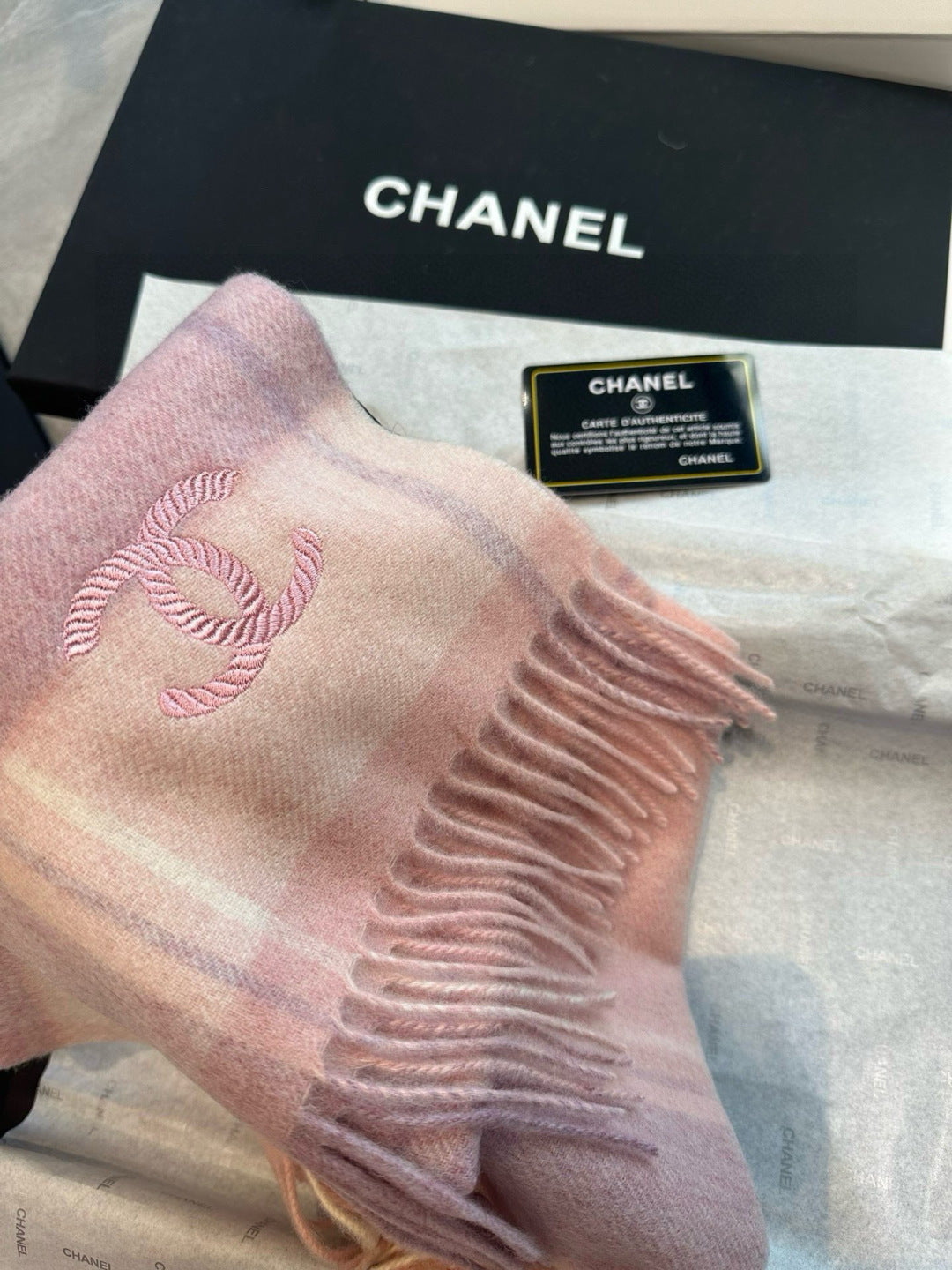 CC 25s Scarf 180cm Pink Cashmere 973463