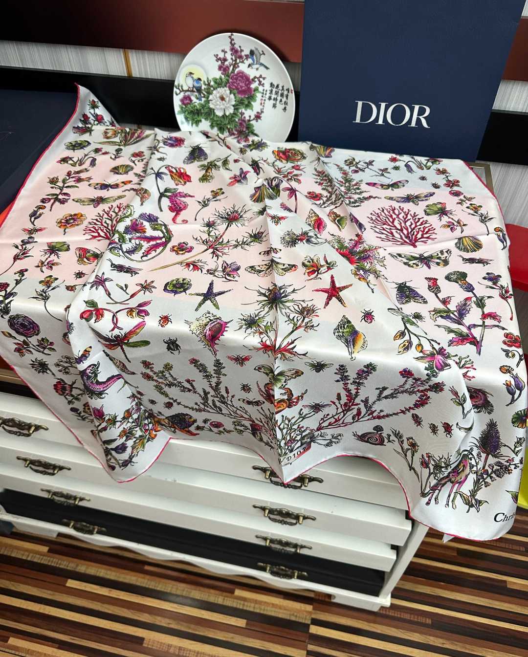 Dior 2026 Camo Papillon Scarf 90cm Colorful Silk 214990