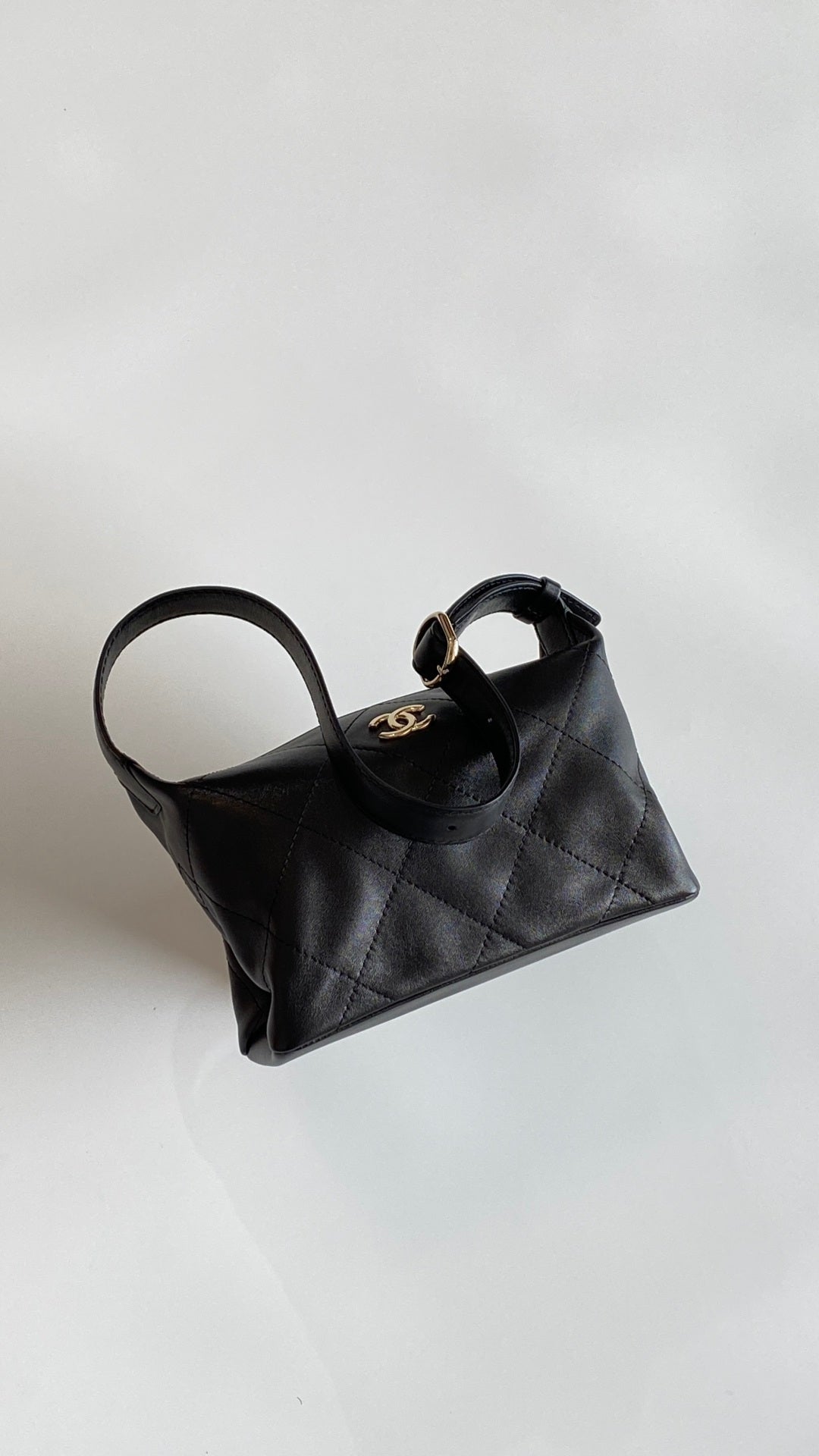 Chanel 2026 Hippie Hobo Bag 23cm Black Sheepskin