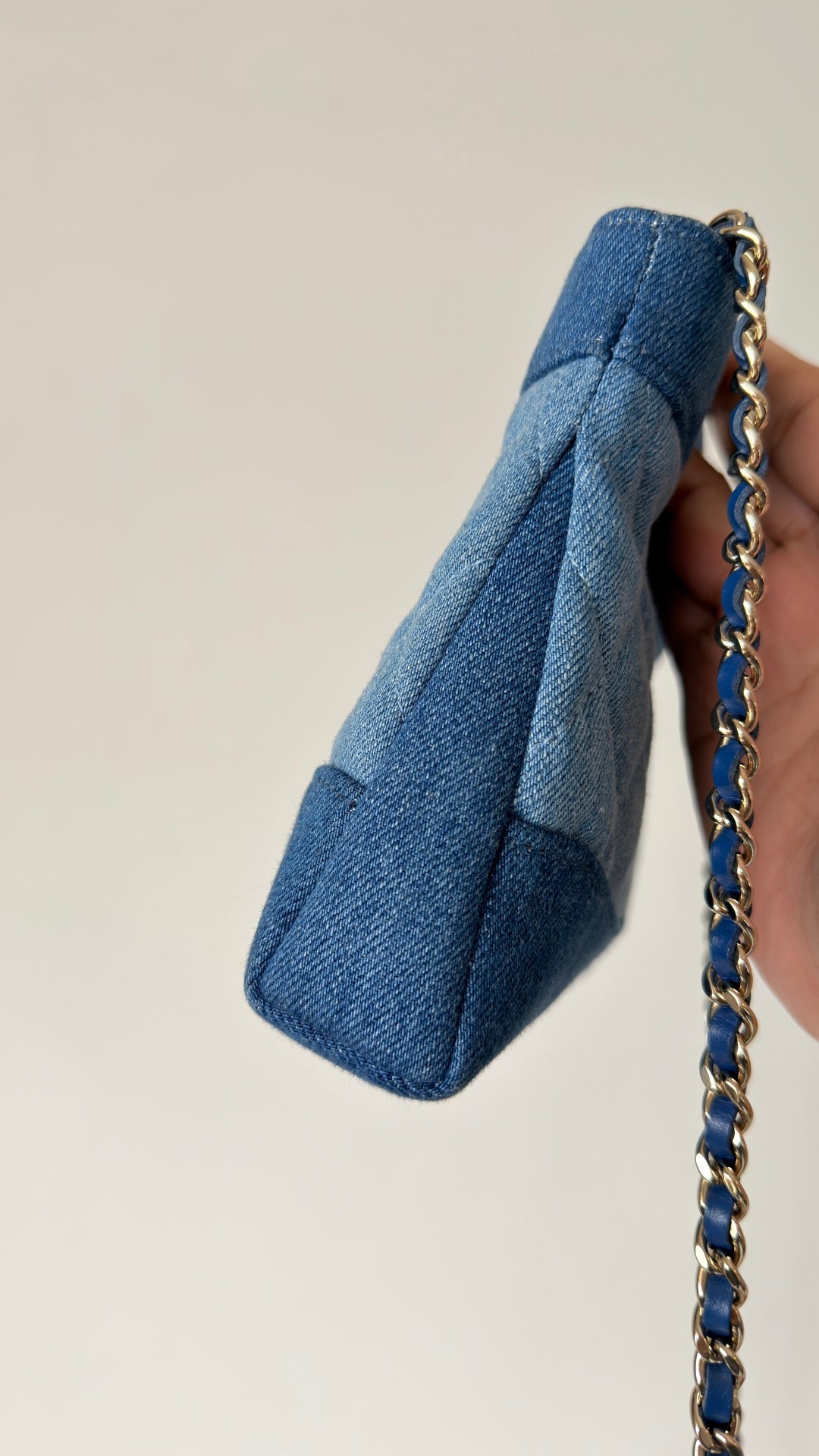 Chanel 2026 Clutch with Chain Blue Denim