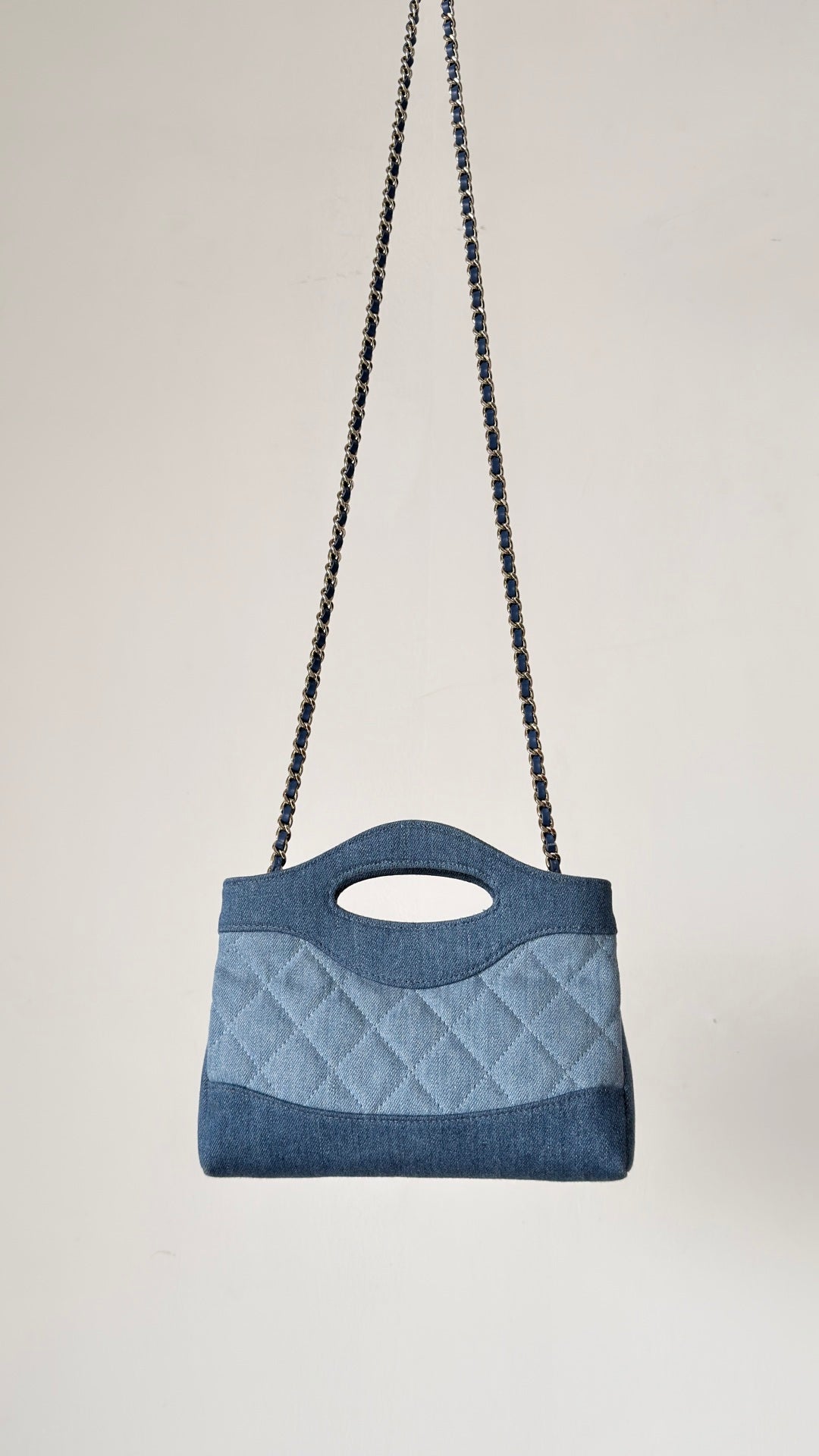 Chanel 2026 Clutch with Chain Blue Denim