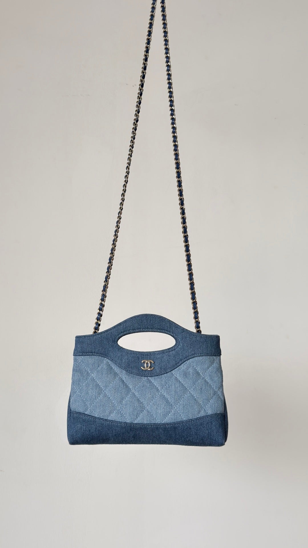 Chanel 2026 Clutch with Chain Blue Denim