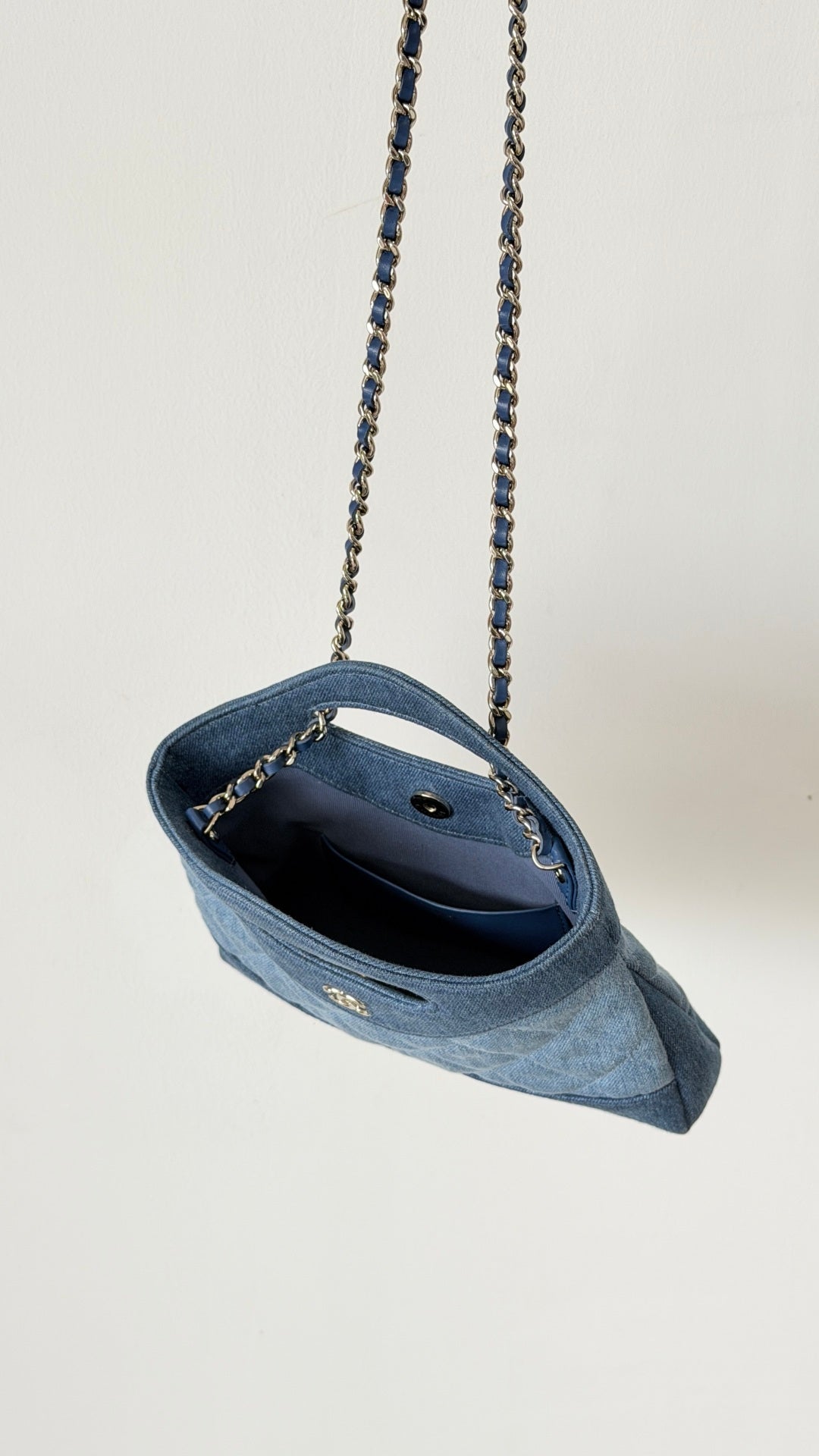 Chanel 2026 Clutch with Chain Blue Denim