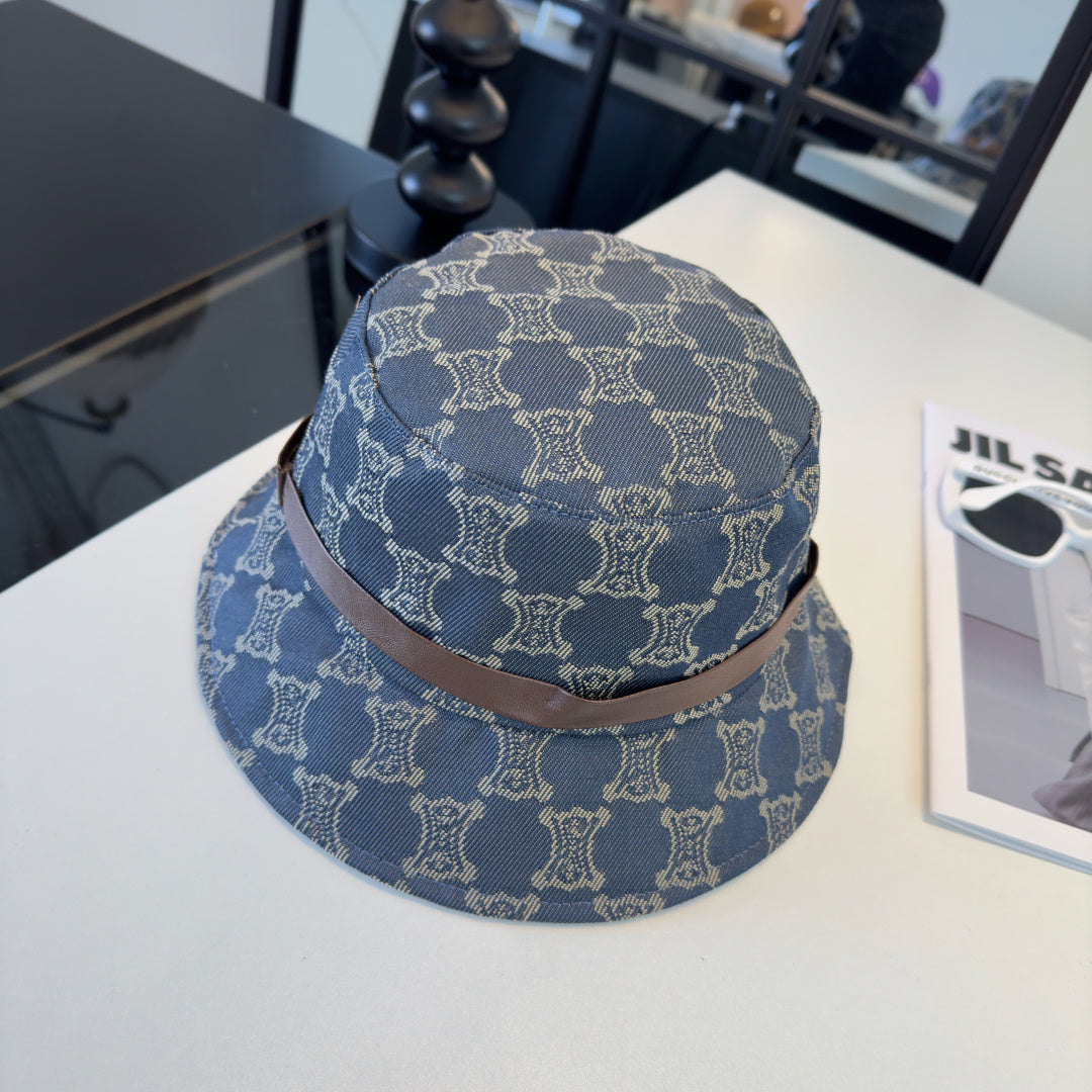 Celine Bucket Hat Blue Cotton 262199