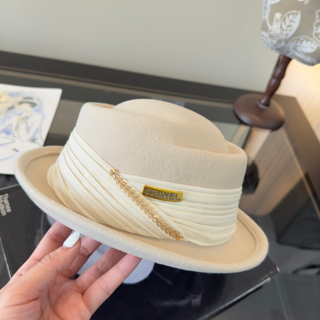 Chanel Felt Pork Pie Hat 477658