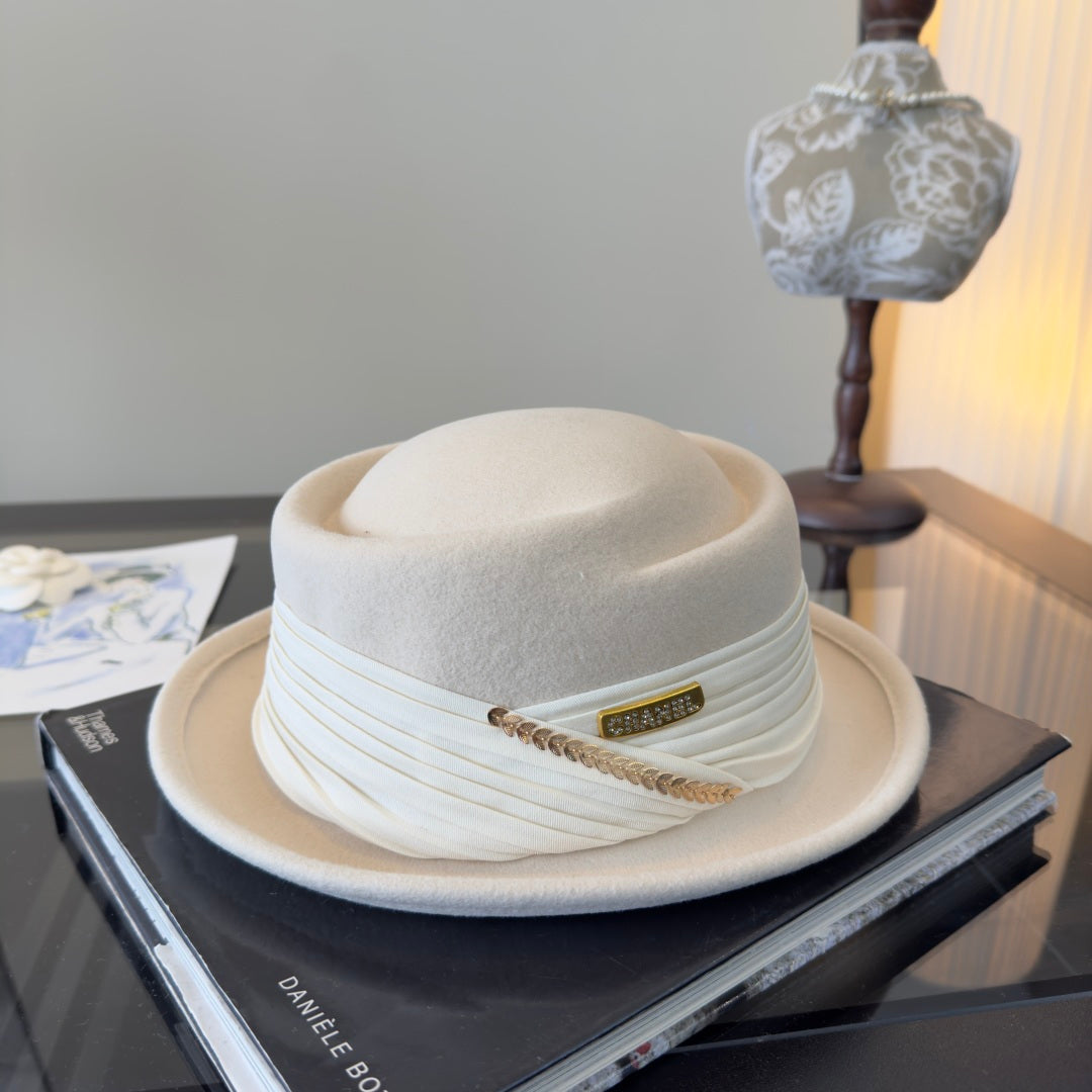 Chanel Felt Pork Pie Hat 477658