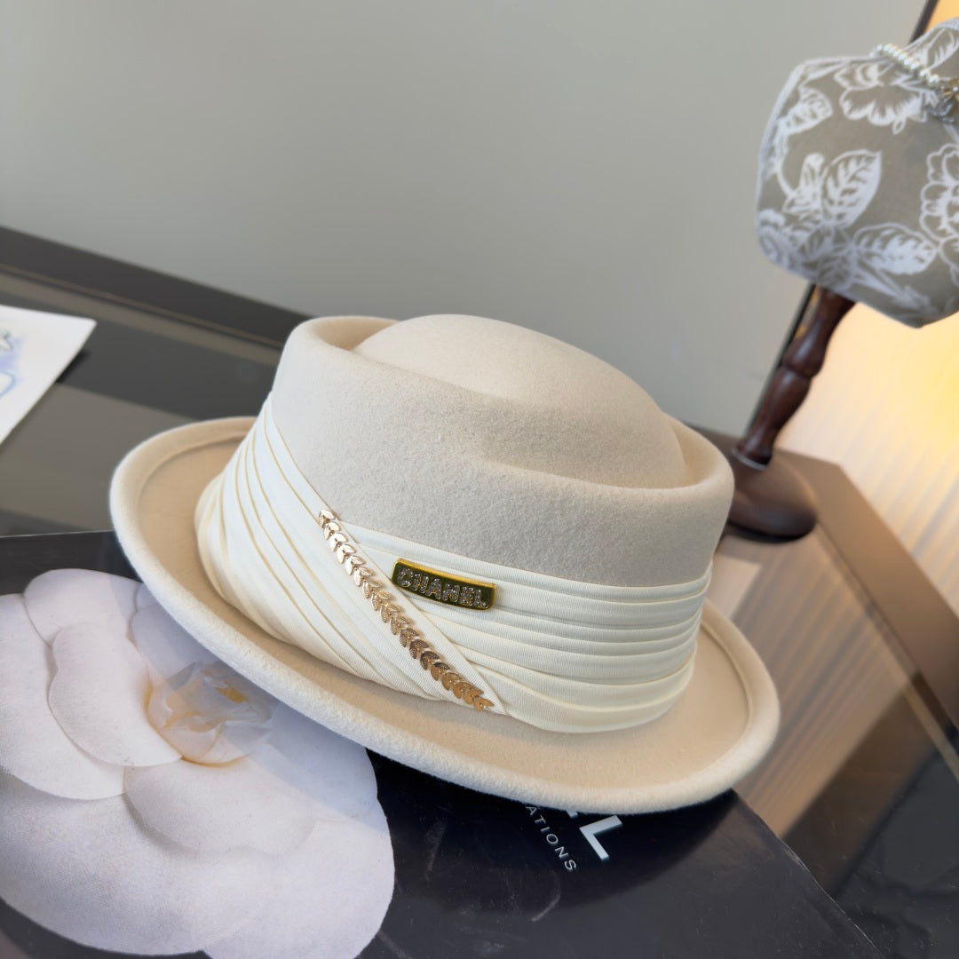 Chanel Felt Pork Pie Hat 477658