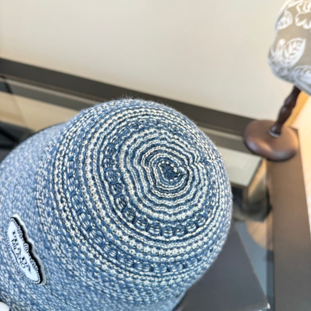 Prada Striped Bucket Wool Hat 477566