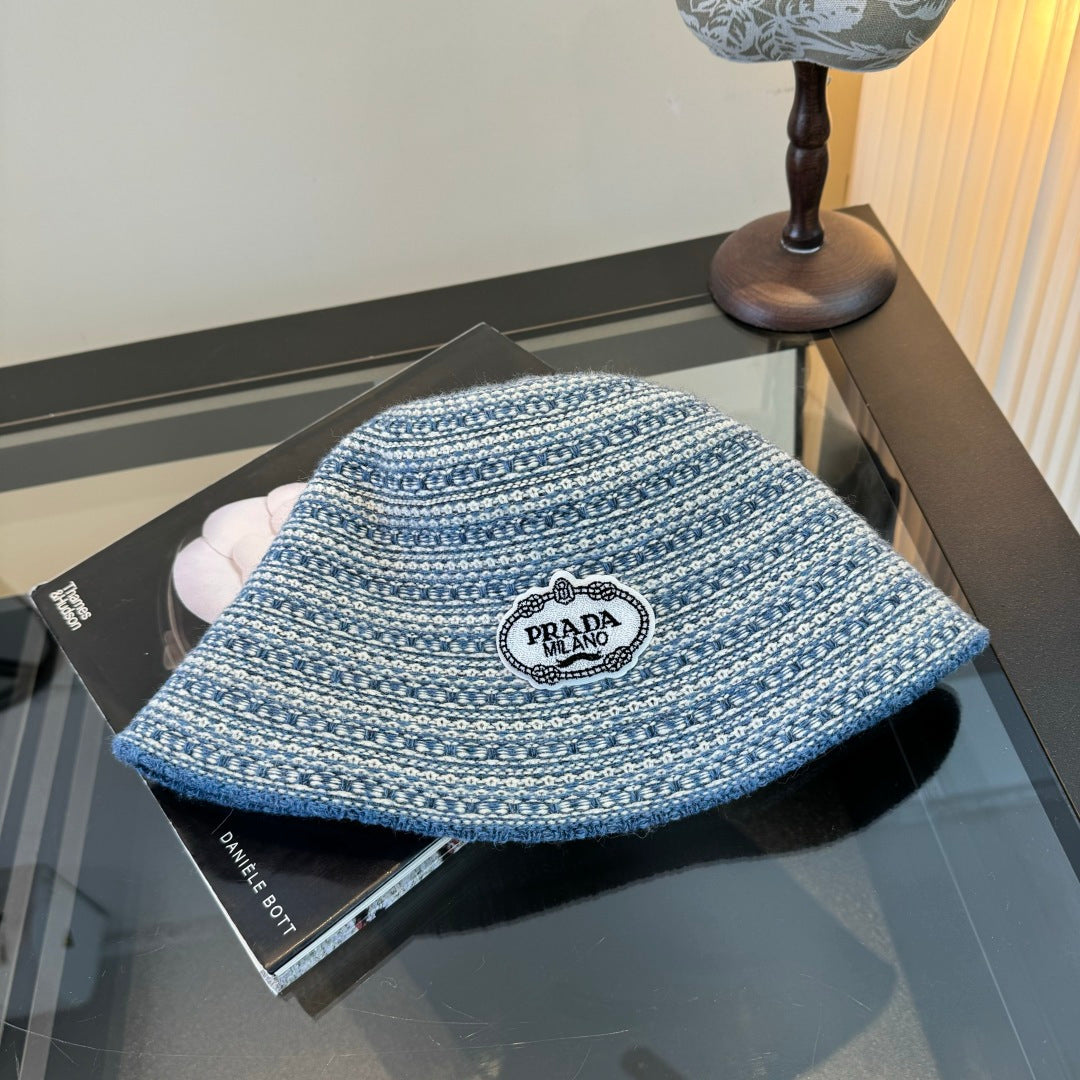 Prada Striped Bucket Wool Hat 477566