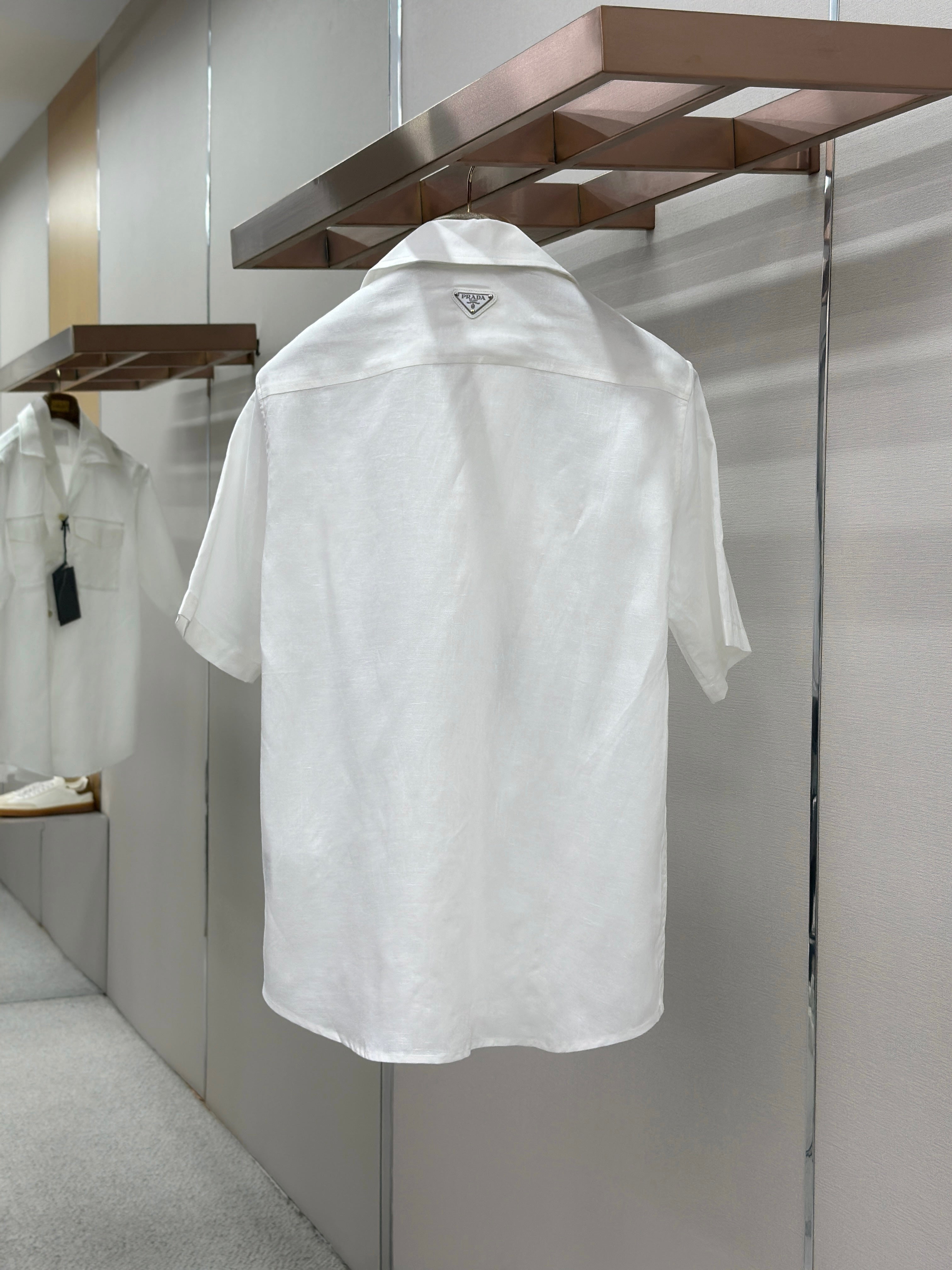 PRA 2026 Men's  Linen Short-Sleeve T-Shirt White Fabric 917700