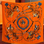 HM 25s Radiant Scarf 200cm Orange Cashmere Silk 962393