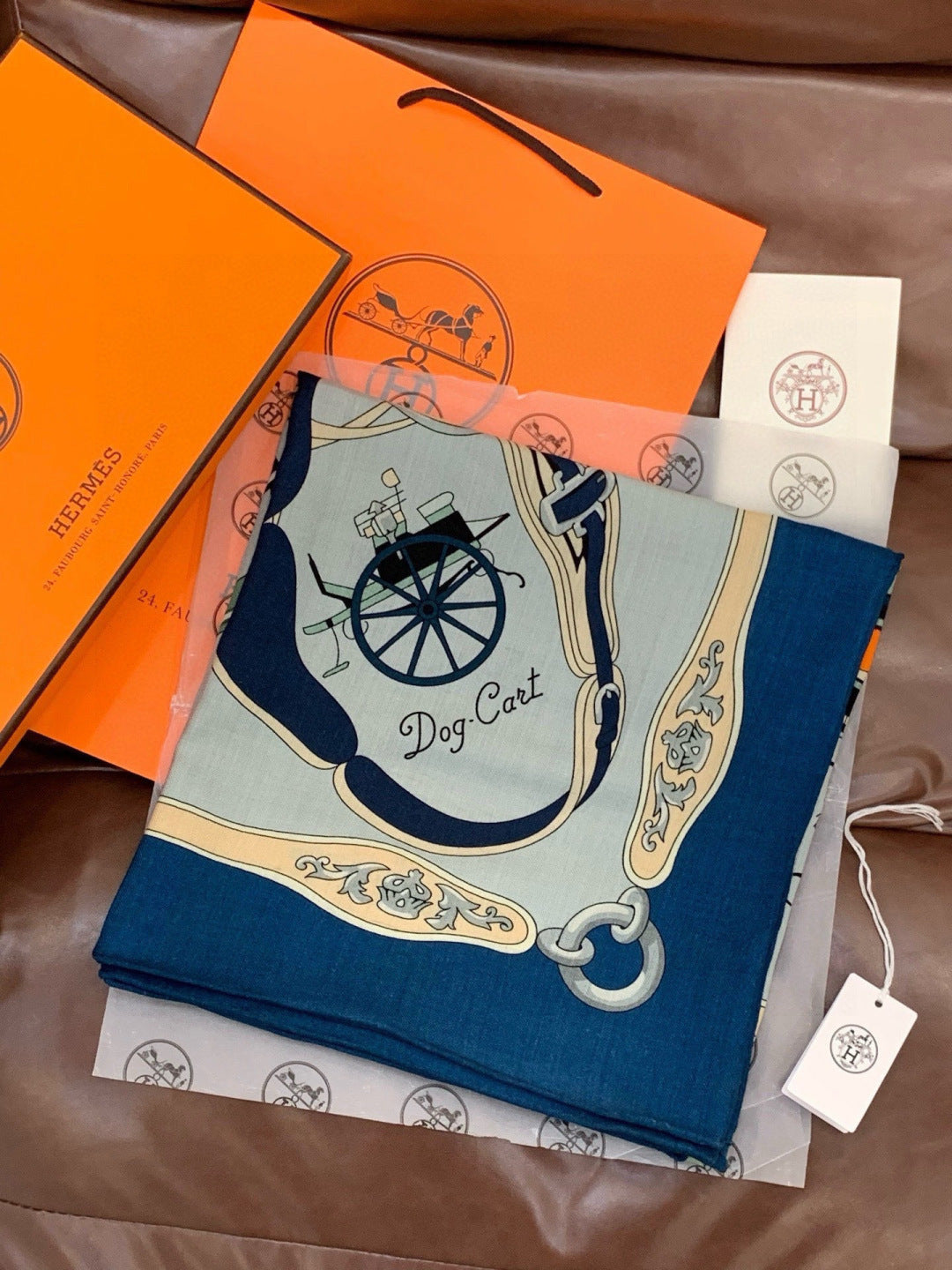 HM 25s The King Scarf 140cm Blue Colorful Cashmere 973052