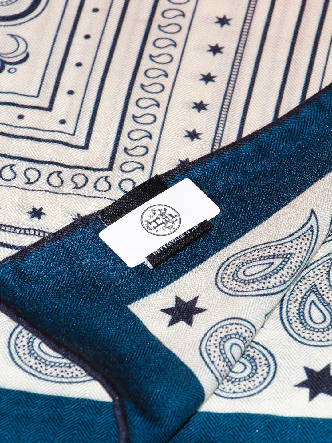 Hermès 2026 Bandana Scarf 140cm Blue Cashmere And Silk 218154