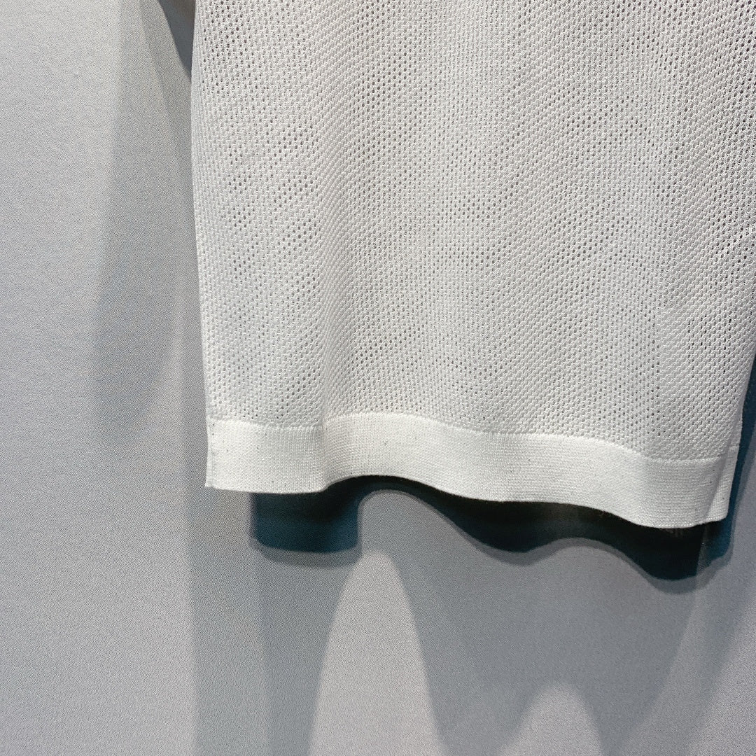 MiuMiu 2026  Mesh Polo Shirt Tencel 648090