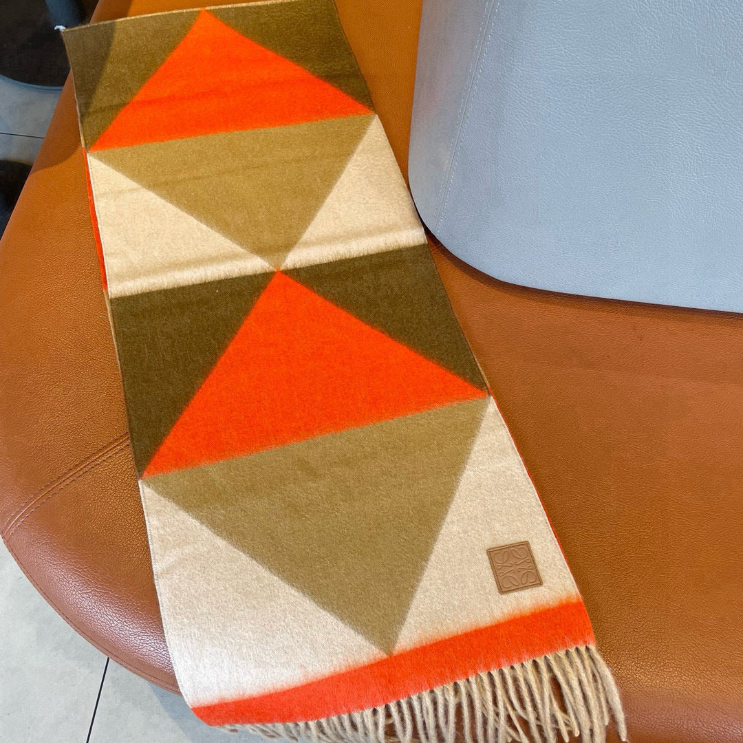 Loewe Scarf 180CM Orange Beige Cashmere 967039