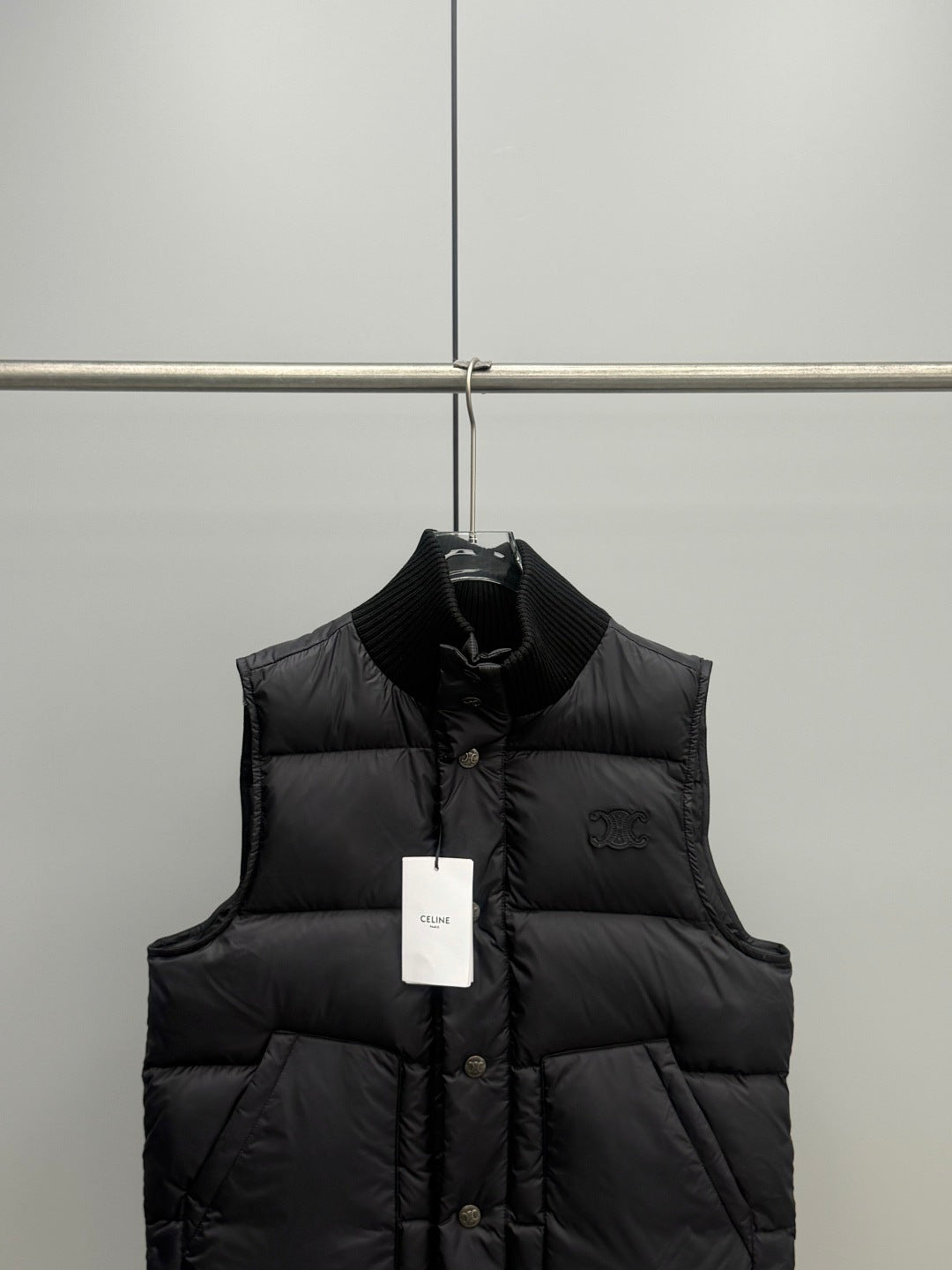 Celine 2026 Knitted Collar Vest Nylon Down 427749