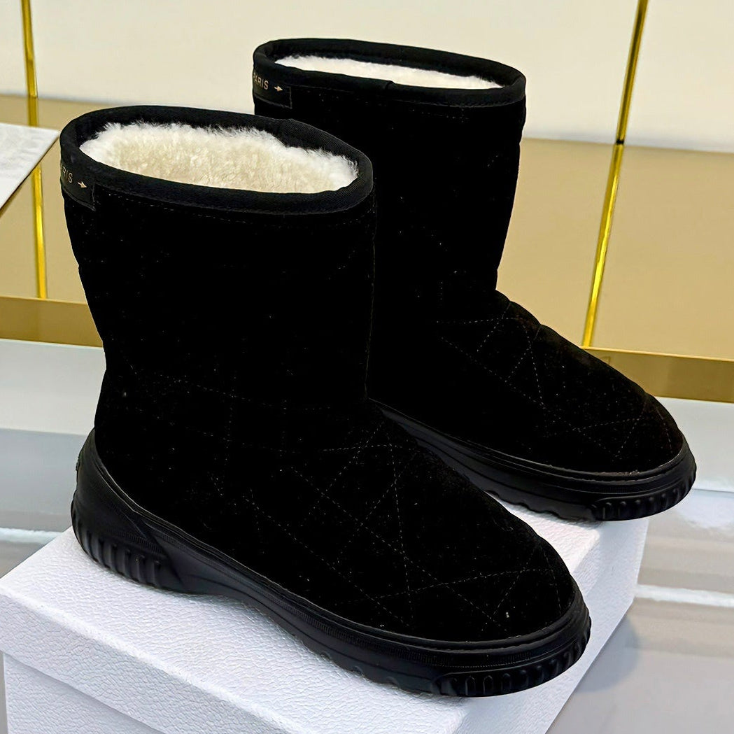 Dior 2026 Frost Quilted Ankle Boots Suede Wool 140997