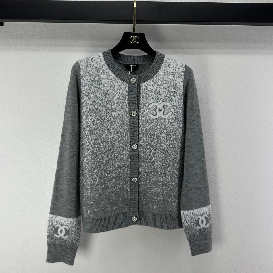 Chanel 2025 Knitted Cardigan Gray Wool 329294