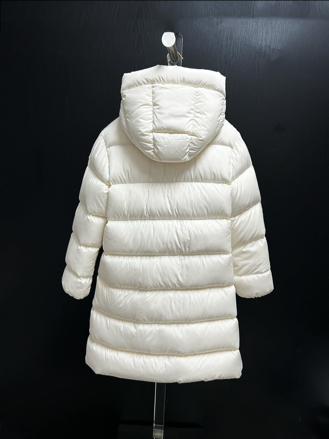 Moncler 2025 Caille Long Down Coat White Wool