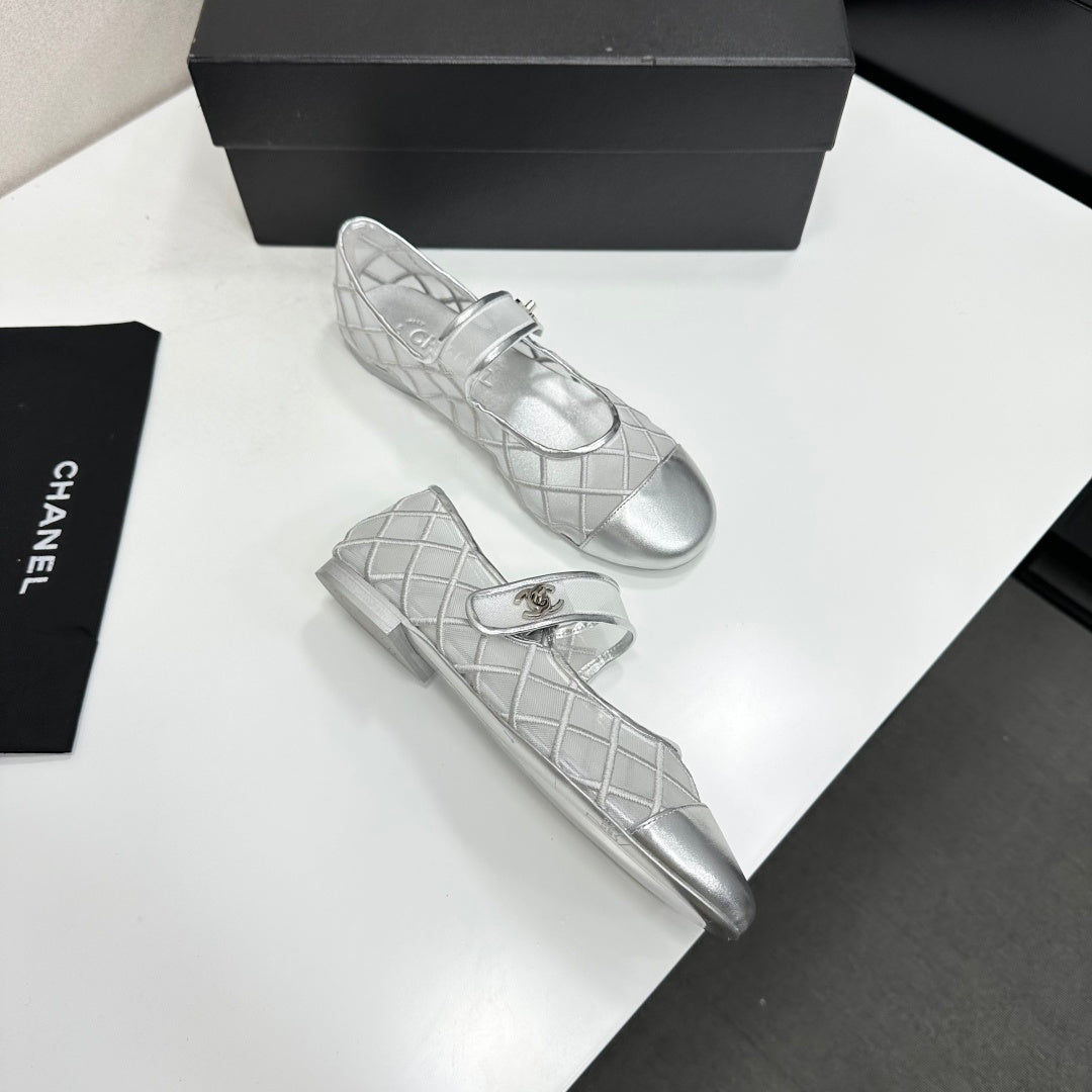 Chanel 2026 Mary Jane Ballet Flat Mesh Sheepskin 925879